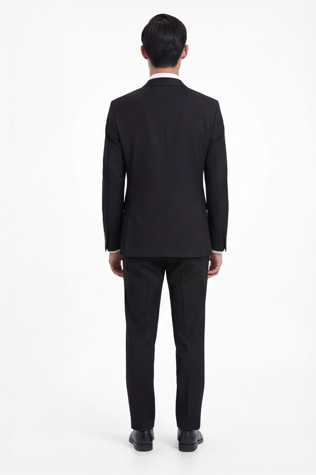 Siyah Slim Fit 6 Drop Mono Yaka Viskon Tam Astarlı Takım Elbise