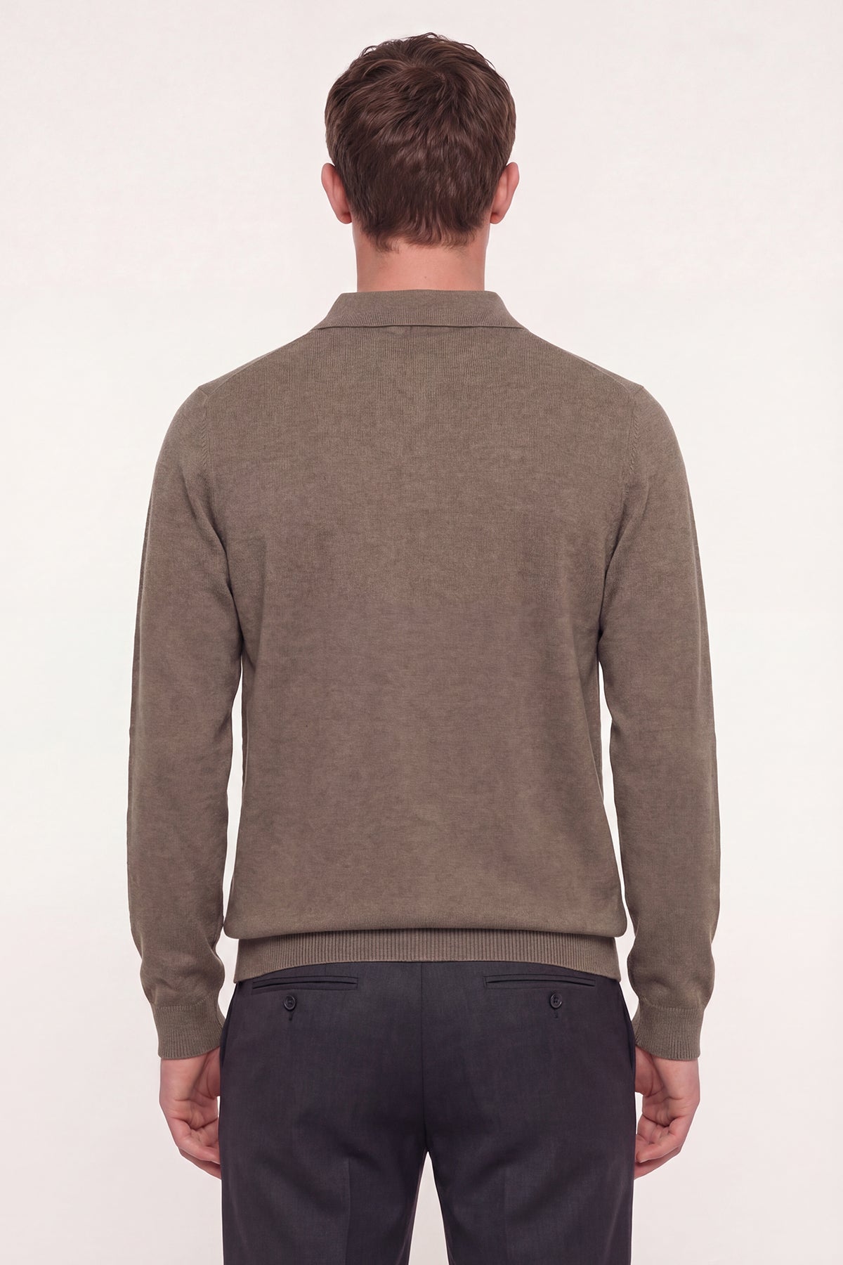 Vizon Regular Fit Pamuklu Polo Yaka Triko Kazak