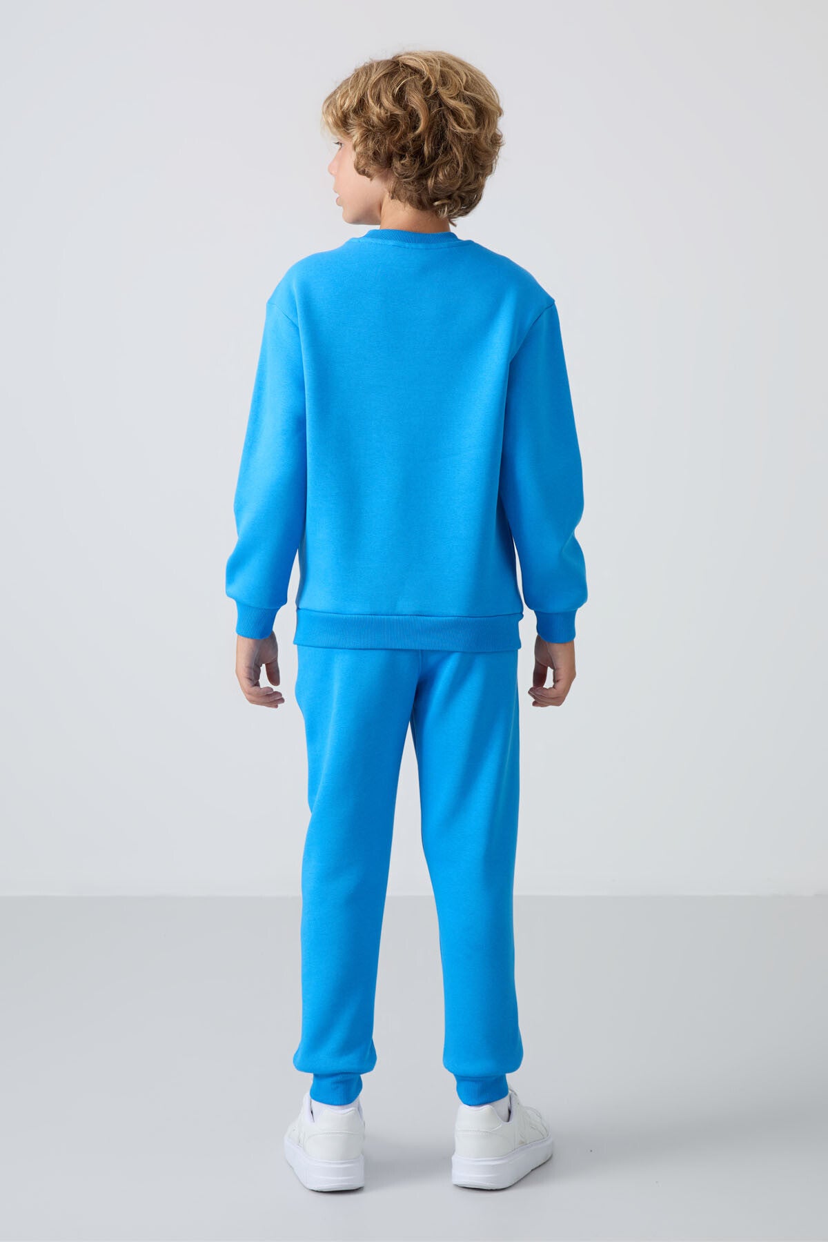 Saks Pamuklu Kalın İçi Tüylü Yumuşak Dokulu Standart Fit Nakışlı Erkek Çocuk Eşofman Takım - 11249