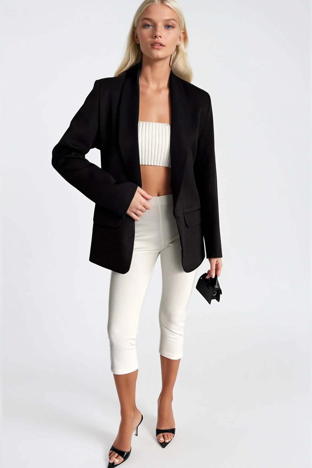 Şal Yaka Astarlı Siyah Blazer Ceket