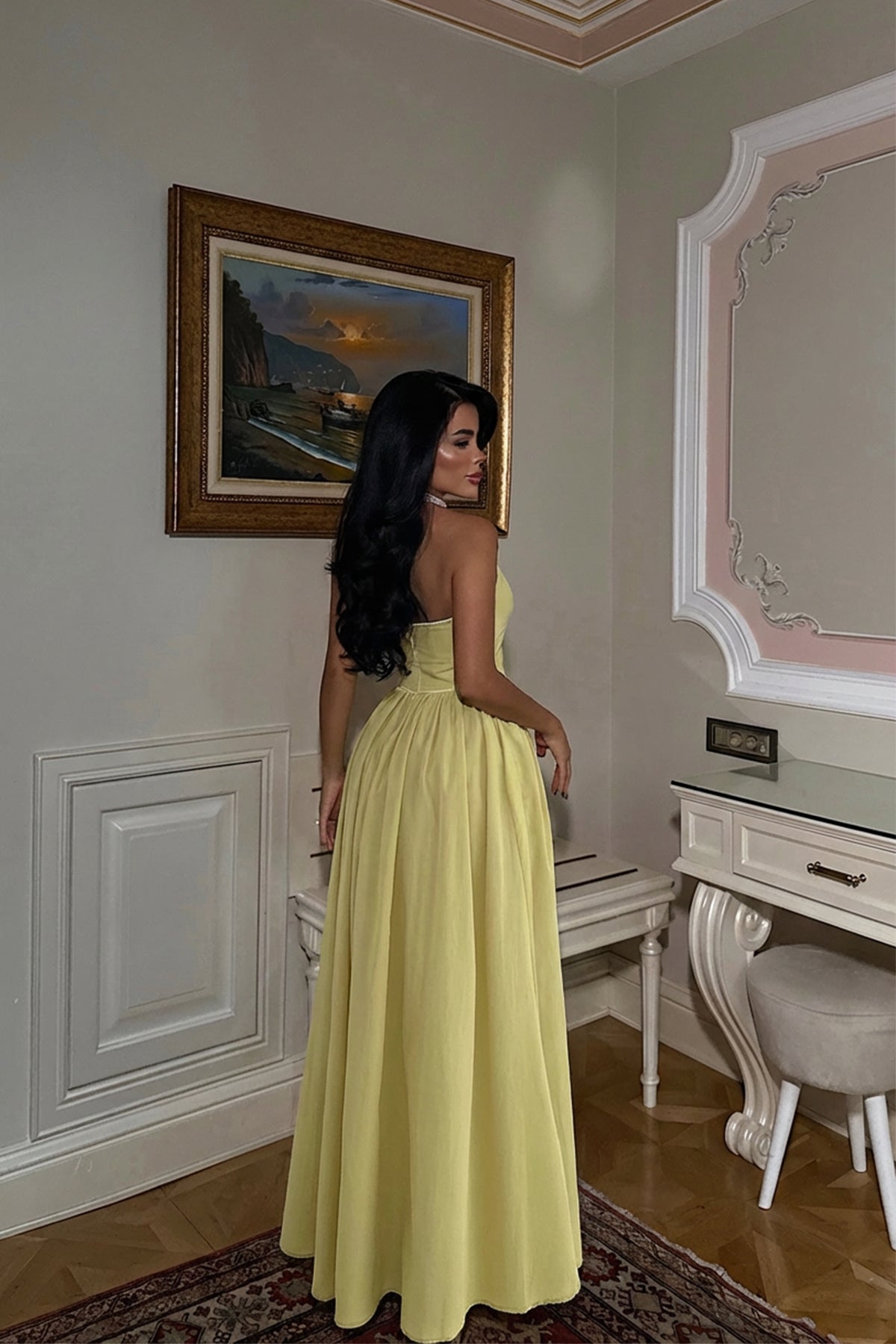 Sarı Neyela Elbise ATE-3459