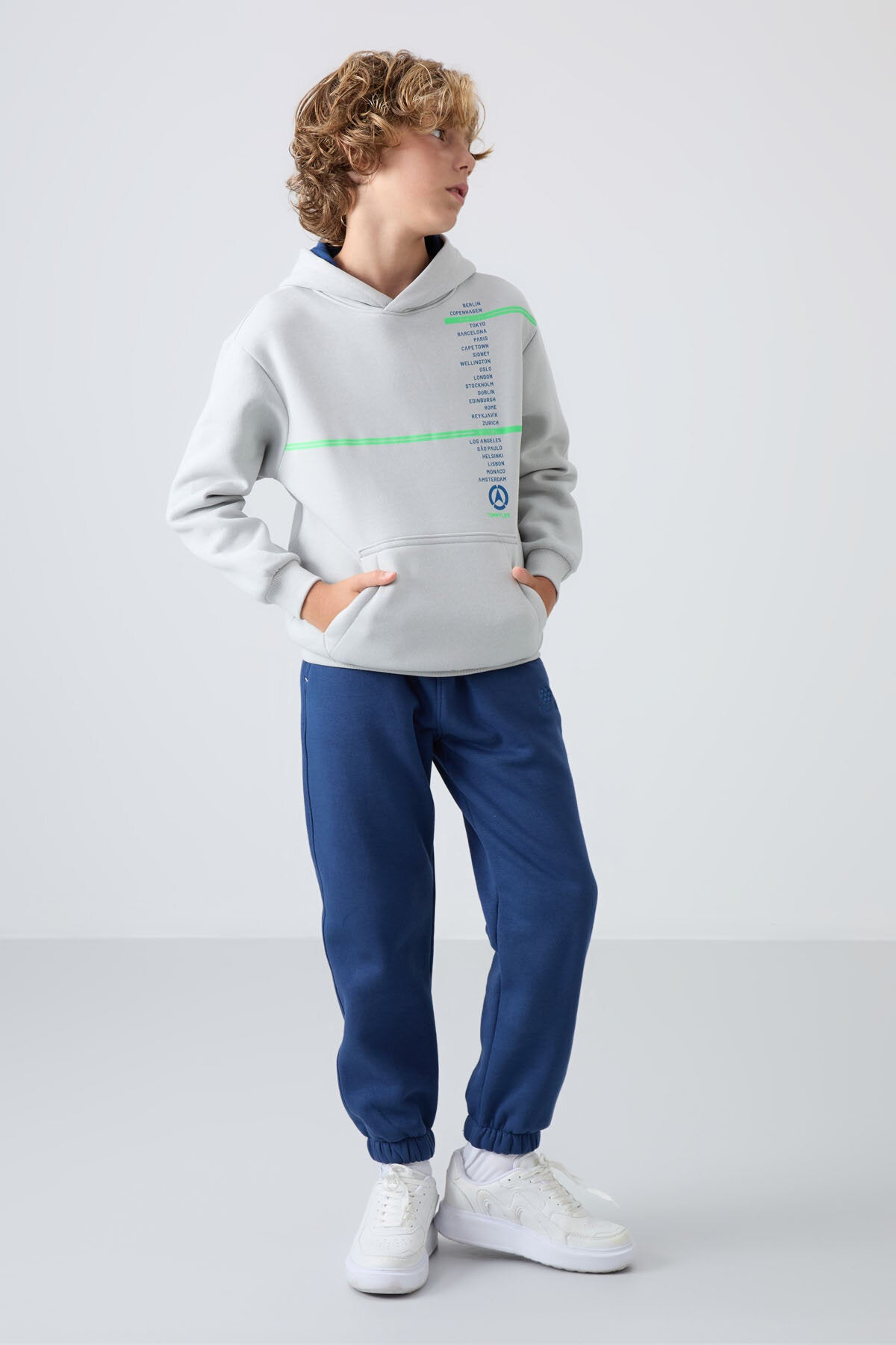 Standart Fit Basic 2'li Paket Parlament-Gri Melanj Erkek Çocuk Eşofman Alt - 11225