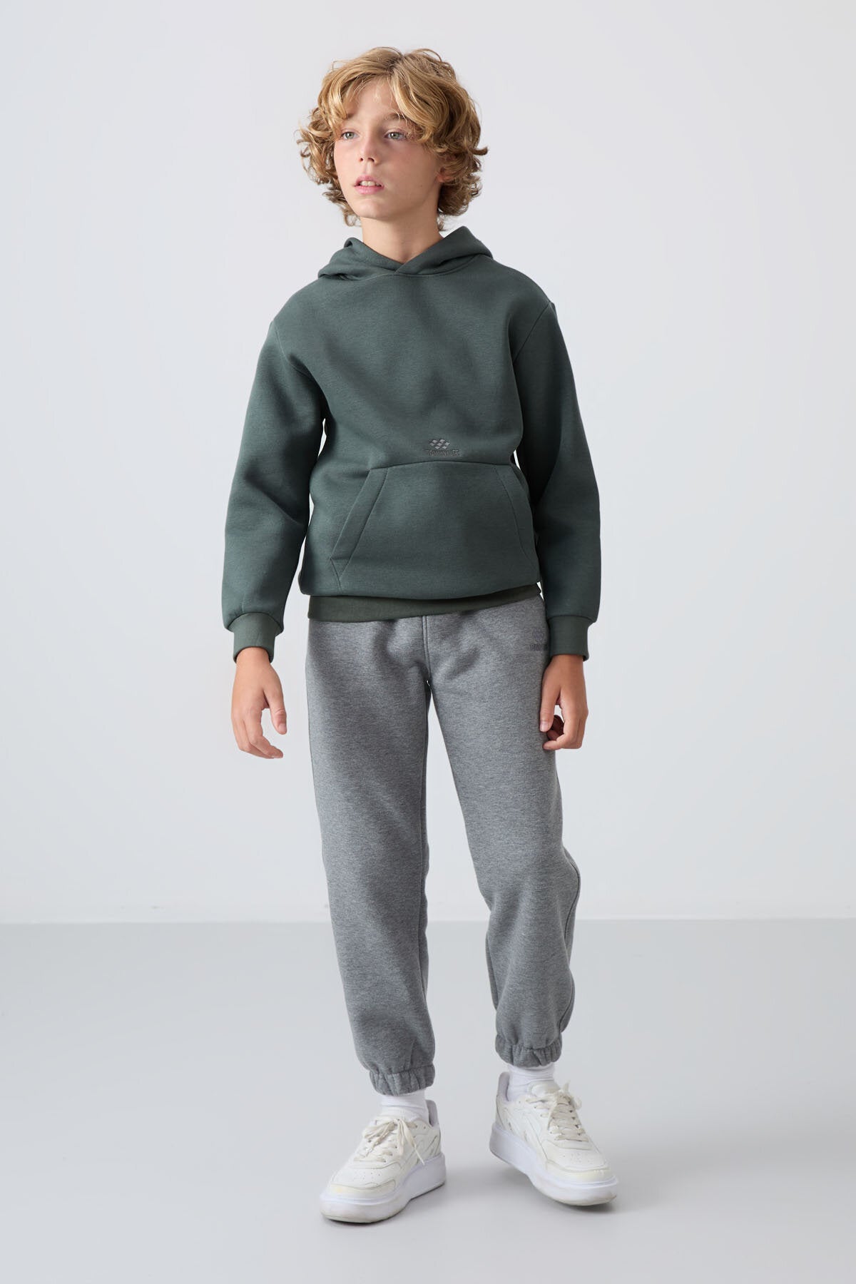 Standart Fit Basic 2'li Paket Lacivert-Gri Melanj Erkek Çocuk Eşofman Alt - 11225