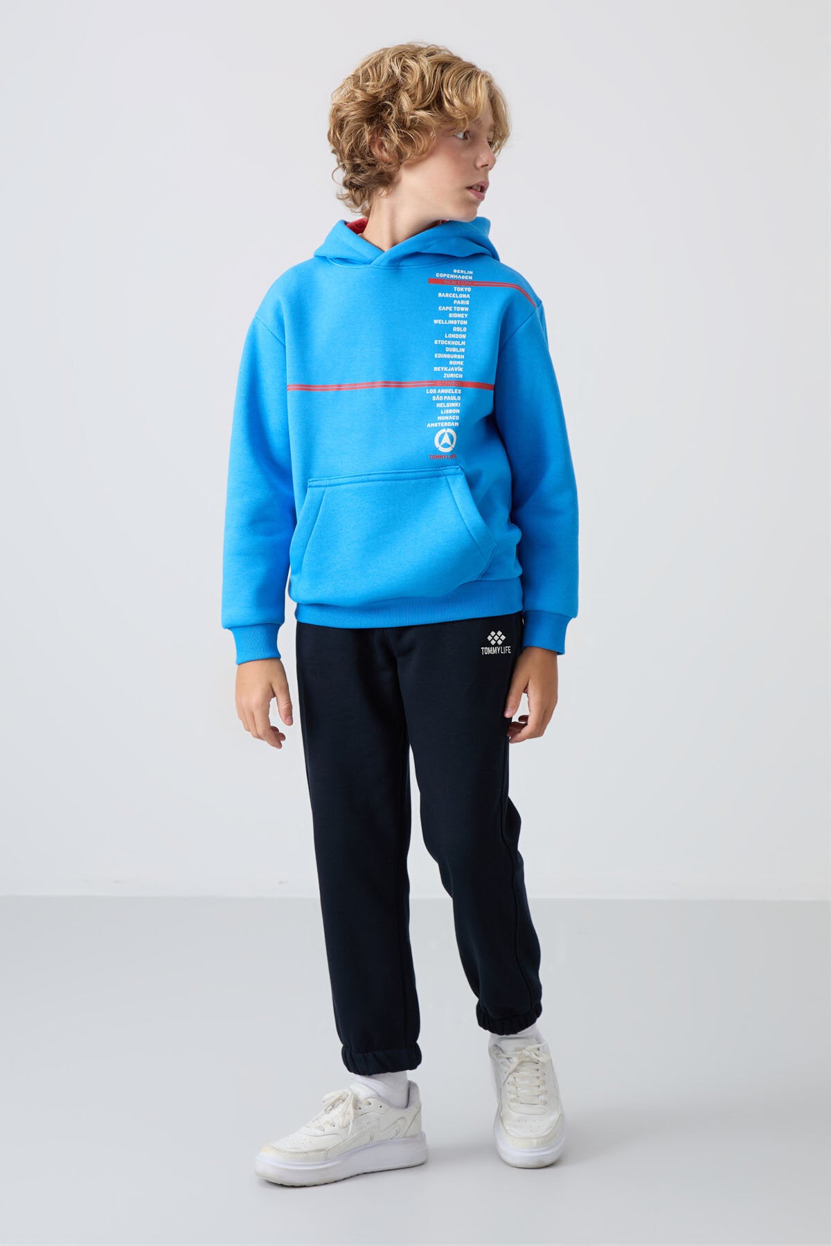 Standart Fit Basic 2'li Paket Lacivert-Gri Melanj Erkek Çocuk Eşofman Alt - 11225