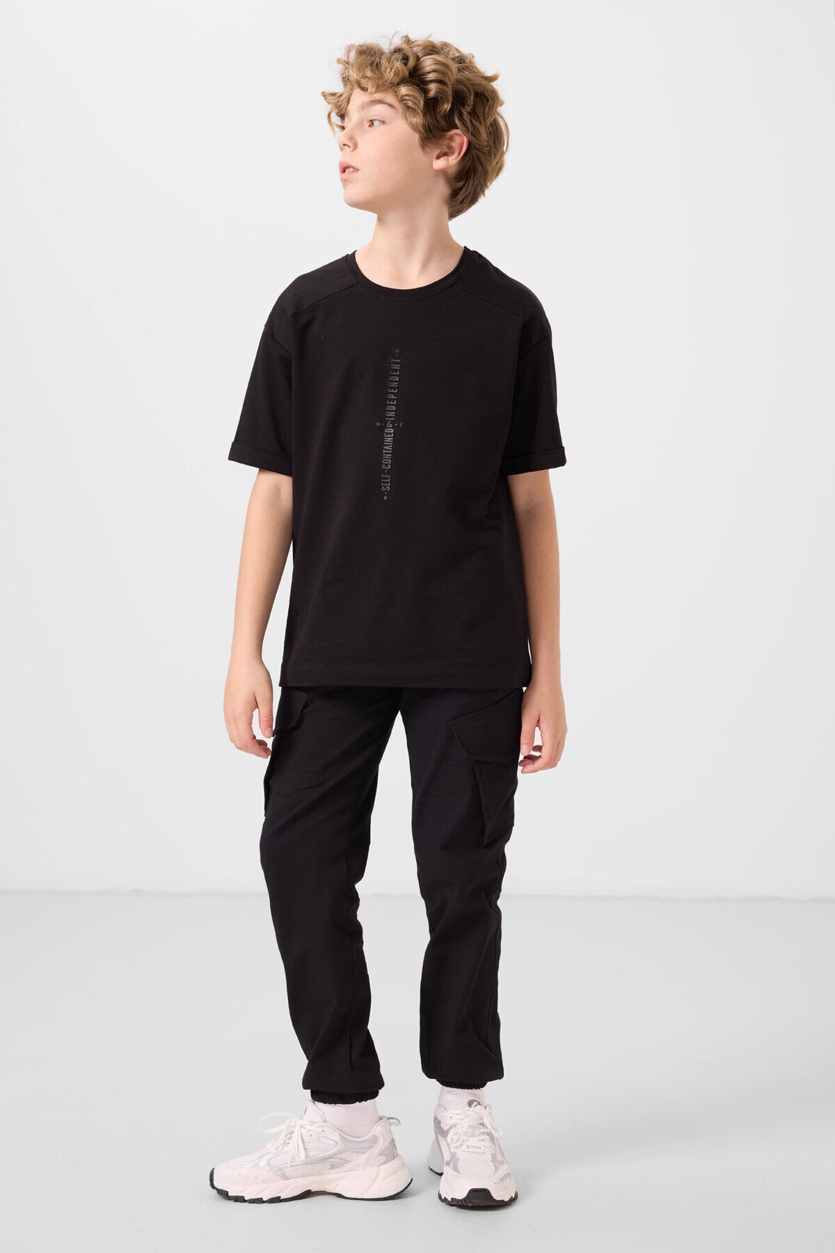 Oversize Baskılı 3'lü Paket Siyah-Fiesta-Açık Mavi Erkek Çocuk T-Shirt - 11301