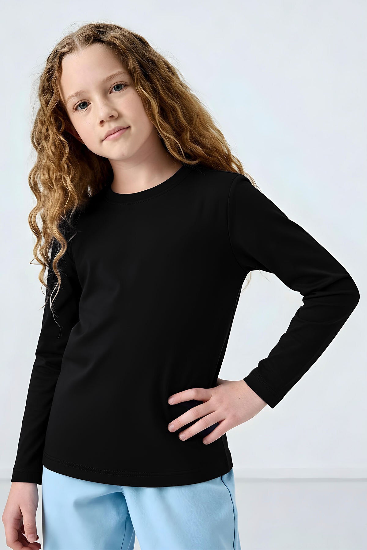 Standart Fit Basic O Yaka 2'li Paket Siyah Unisex Çocuk T-Shirt