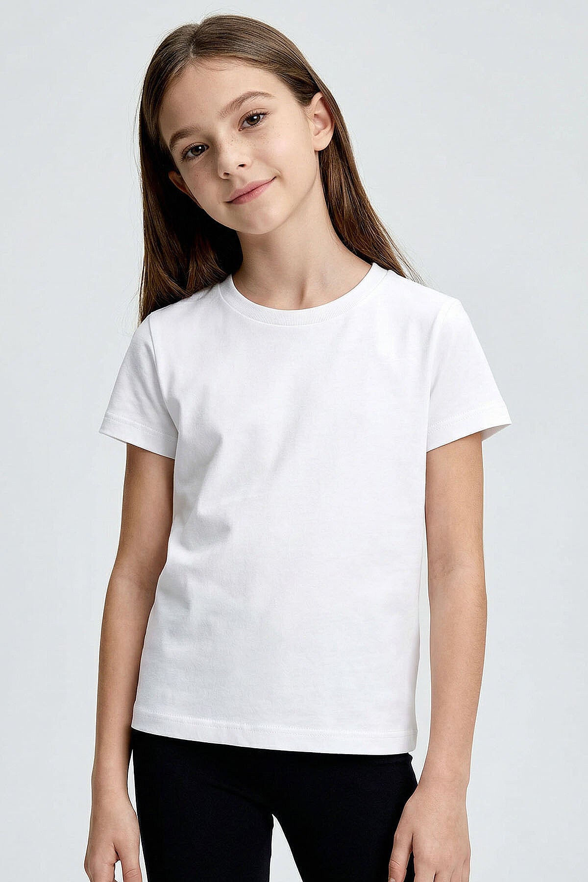 Standart Fit Basic O Yaka 3'lü Paket Siyah-Beyaz-Bej Unisex Çocuk T-Shirt - 11328