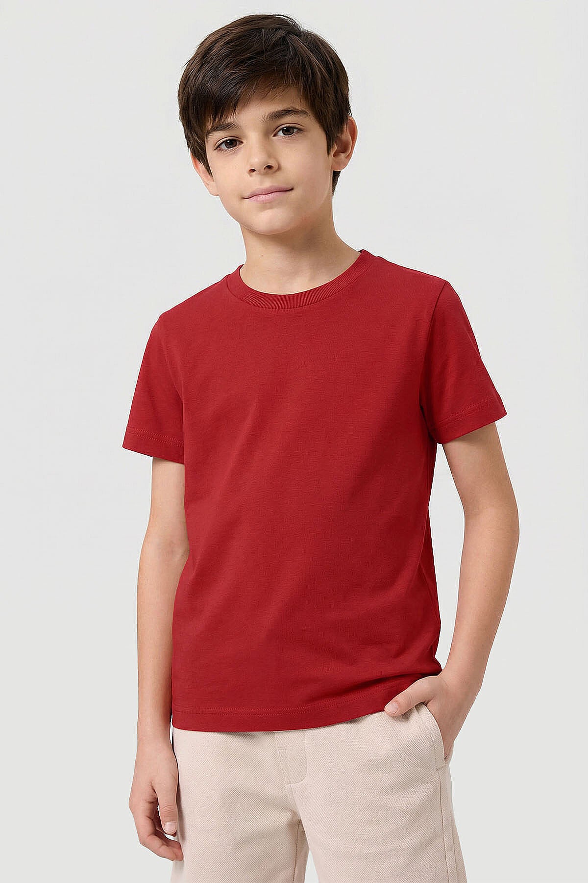 Standart Fit Basic O Yaka 3'lü Paket Siyah-Beyaz-Fiesta Unisex Çocuk T-Shirt - 11328