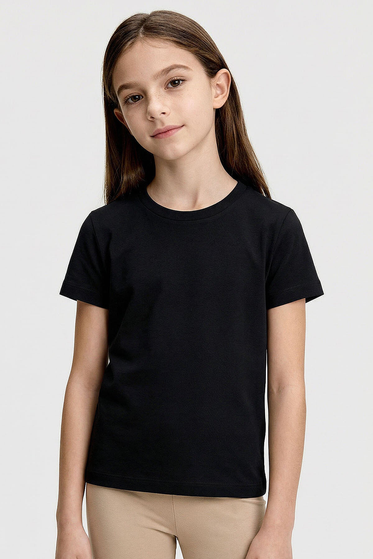 Standart Fit Basic O Yaka 3'lü Paket Siyah-Beyaz-Lacivert Unisex Çocuk T-Shirt - 11328