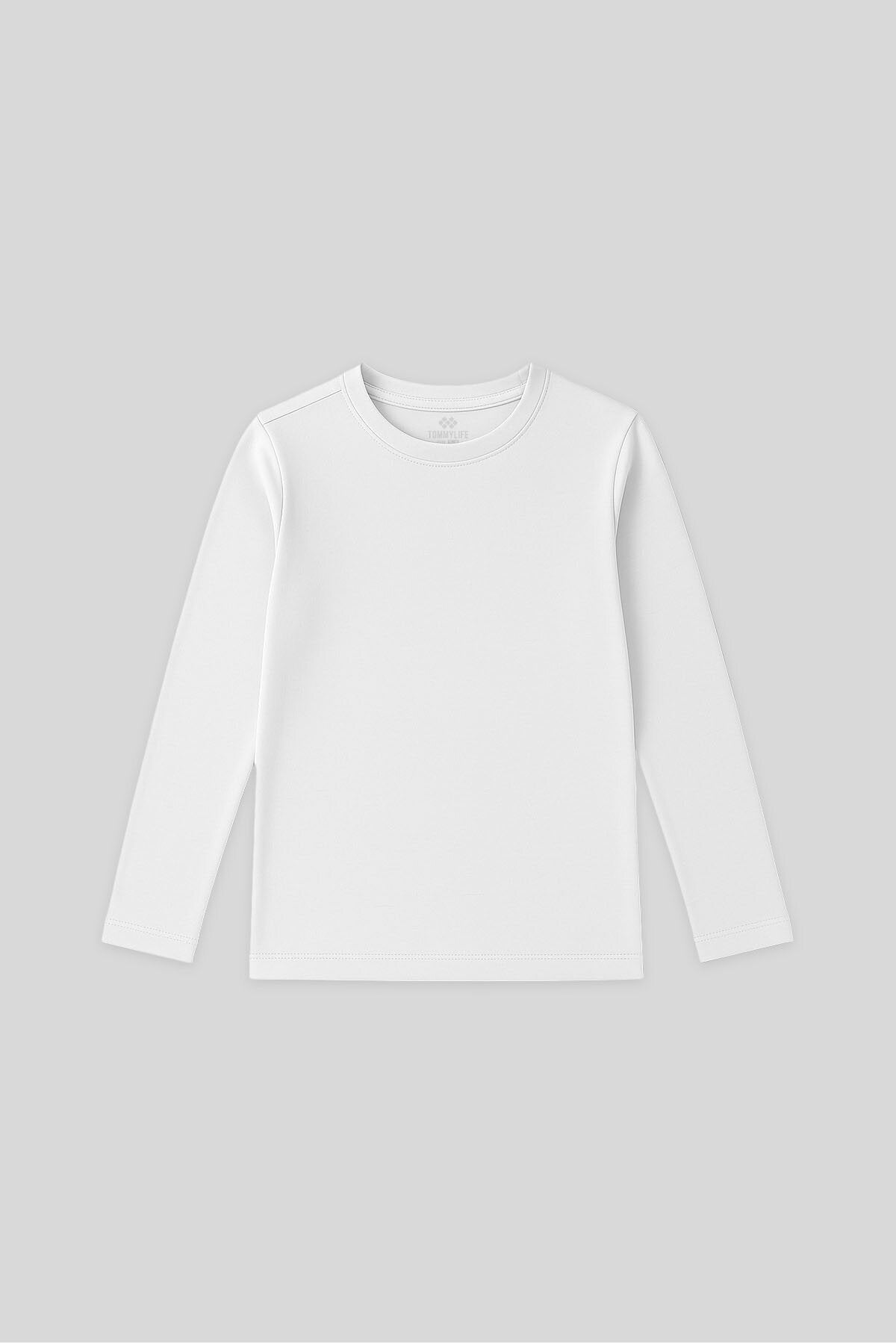 Standart Fit Basic O Yaka 3'lü Paket Gri Melanj-Antrasit-Beyaz Unisex Çocuk T-Shirt - 11329