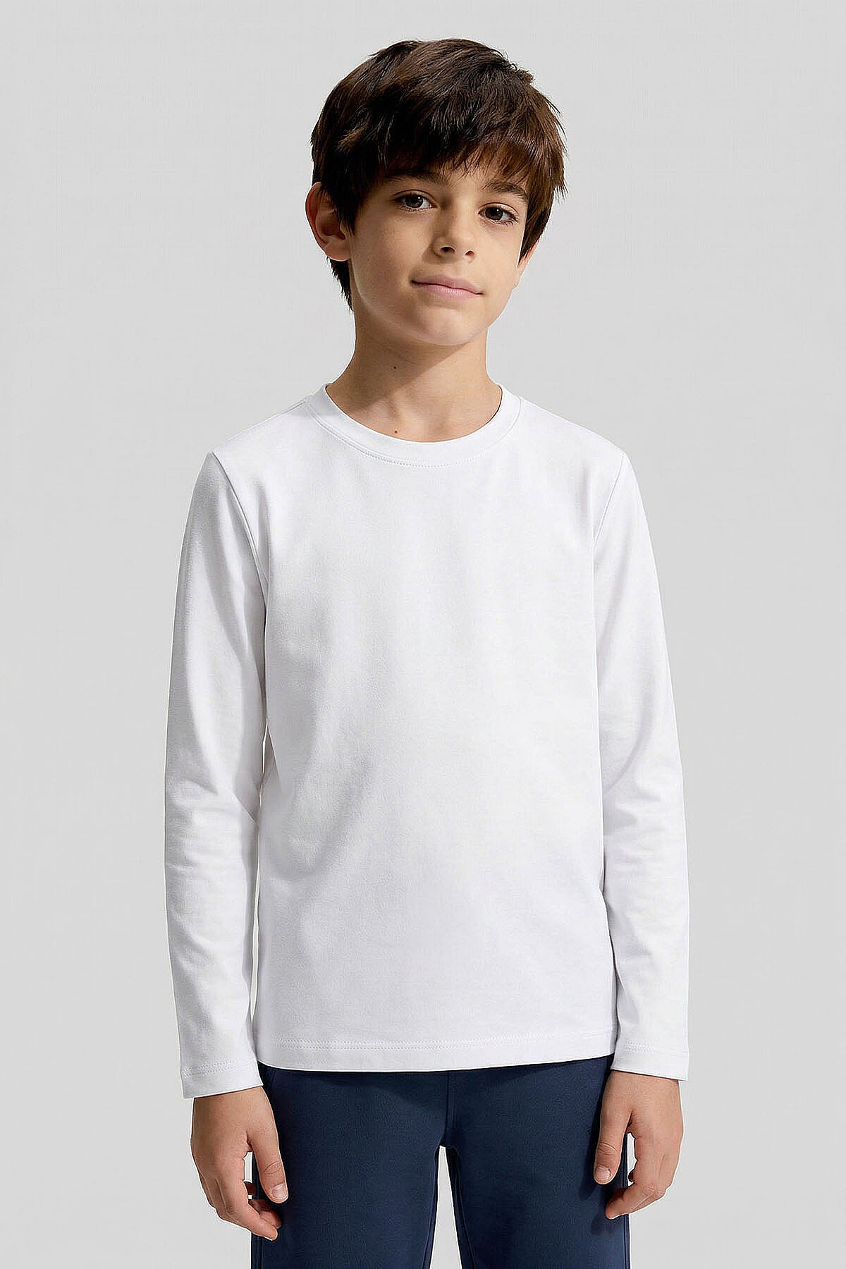 Standart Fit Basic O Yaka 3'lü Paket Siyah-Beyaz-Bej Unisex Çocuk T-Shirt - 11329