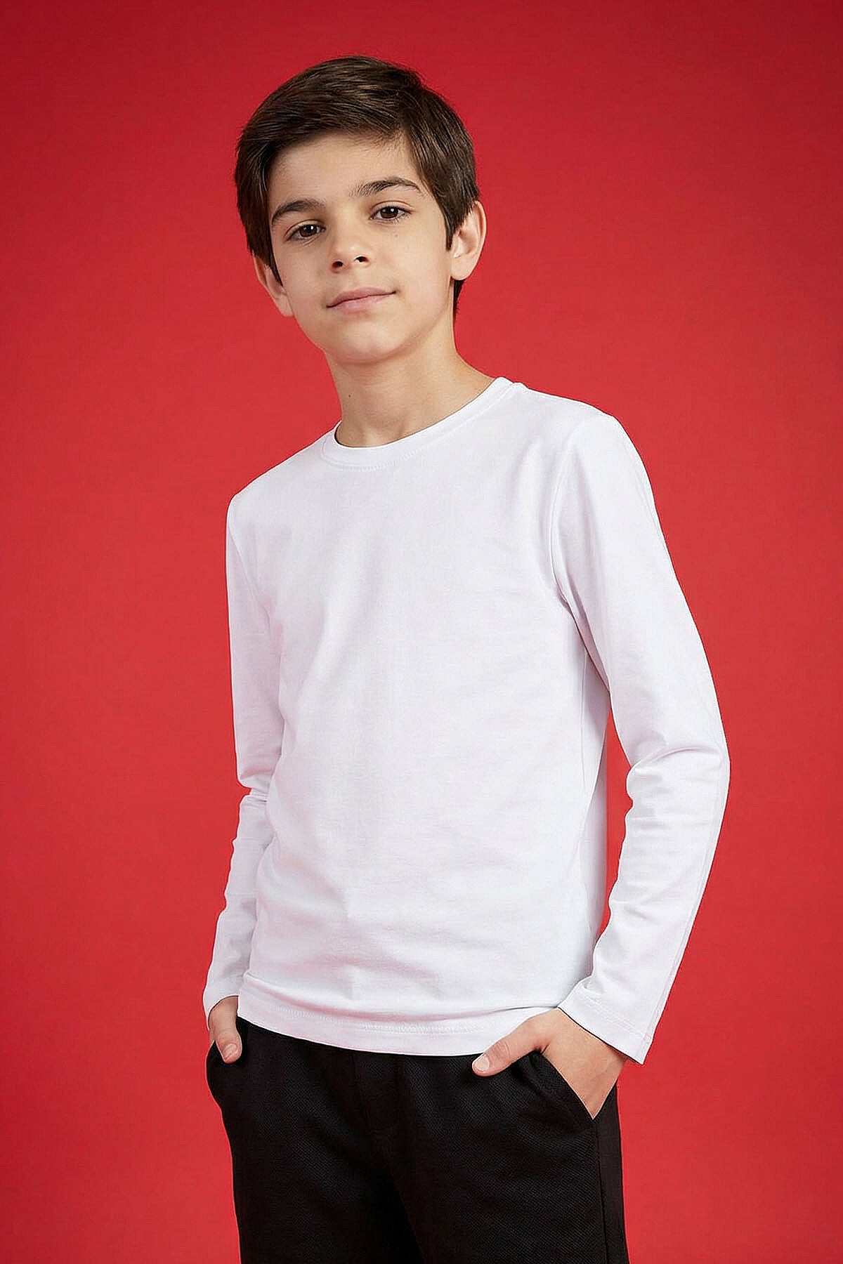 Standart Fit Basic O Yaka 3'lü Paket Siyah-Beyaz-Fiesta Unisex Çocuk T-Shirt - 11329