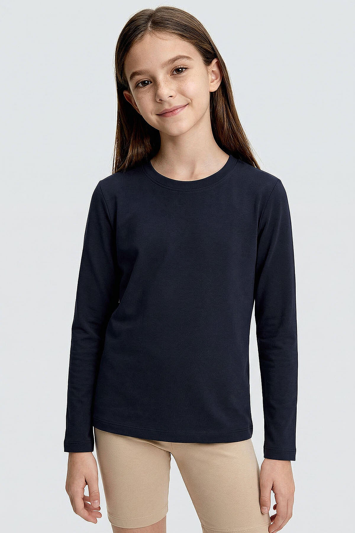 Standart Fit Basic O Yaka 3'lü Paket Siyah-Beyaz-Lacivert Unisex Çocuk T-Shirt - 11329