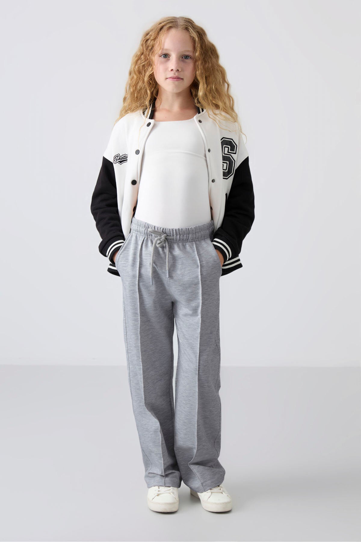 Standart 2'li Paket Siyah-Kar Melanj Kız Çocuk Eşofman Alt -75144