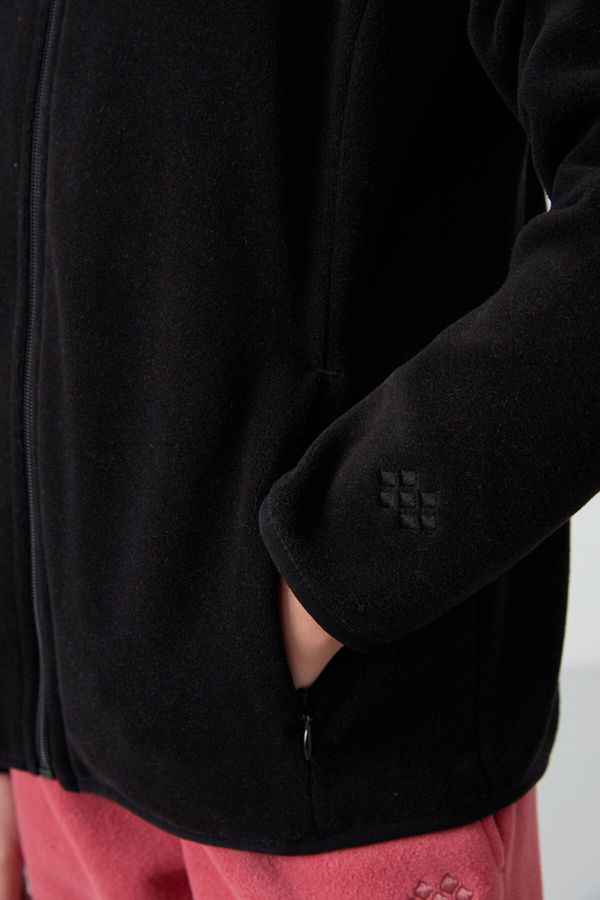 Standart Fit 2'li Paket Siyah-Gri Melanj Kız Çocuk Polar Sweatshirt - 75154