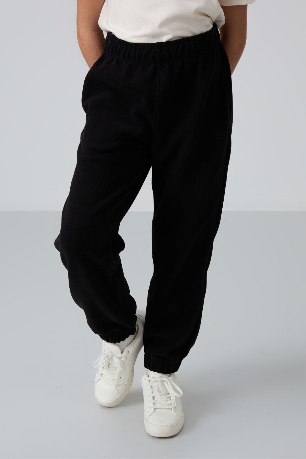 Standart Fit 2'li Paket Siyah-Gri Melanj Kız Çocuk Eşofman Alt - 75155