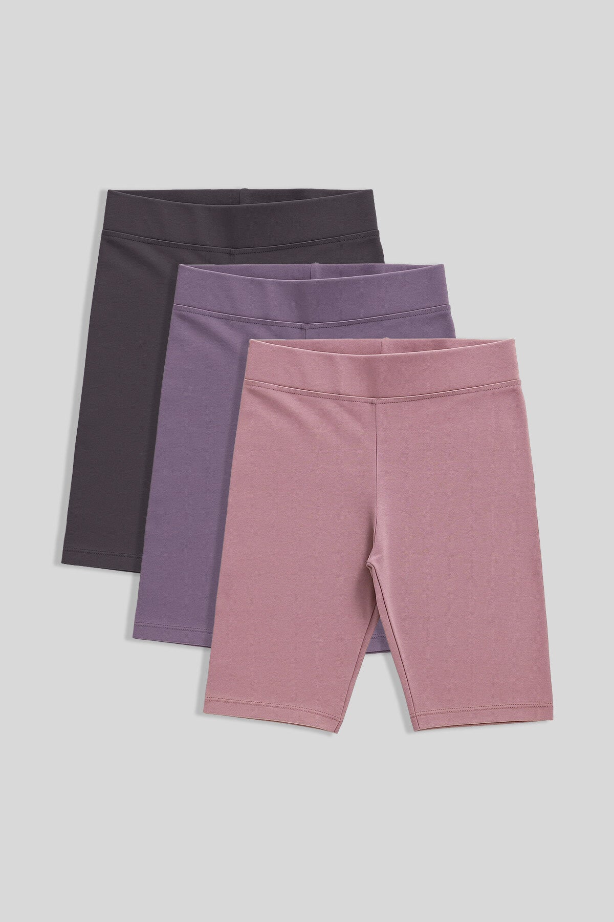 Standart Fit Basic 3'lü Paket Eflatun-Gül Kurusu-Koyu Gri Kız Çocuk Tayt - 75188