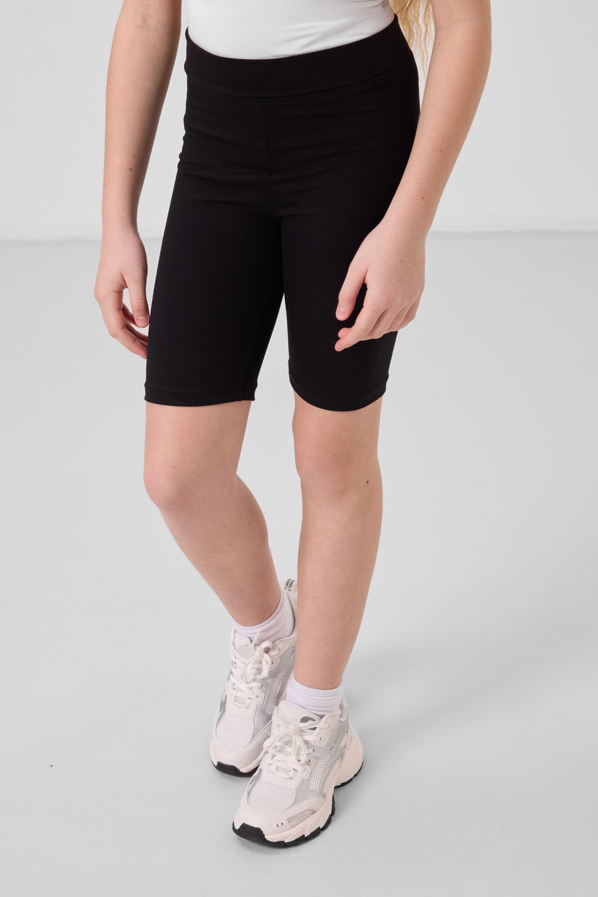 Standart Fit Basic 3'lü Paket Siyah-Haki-Koyu Bej Kız Çocuk Tayt - 75188