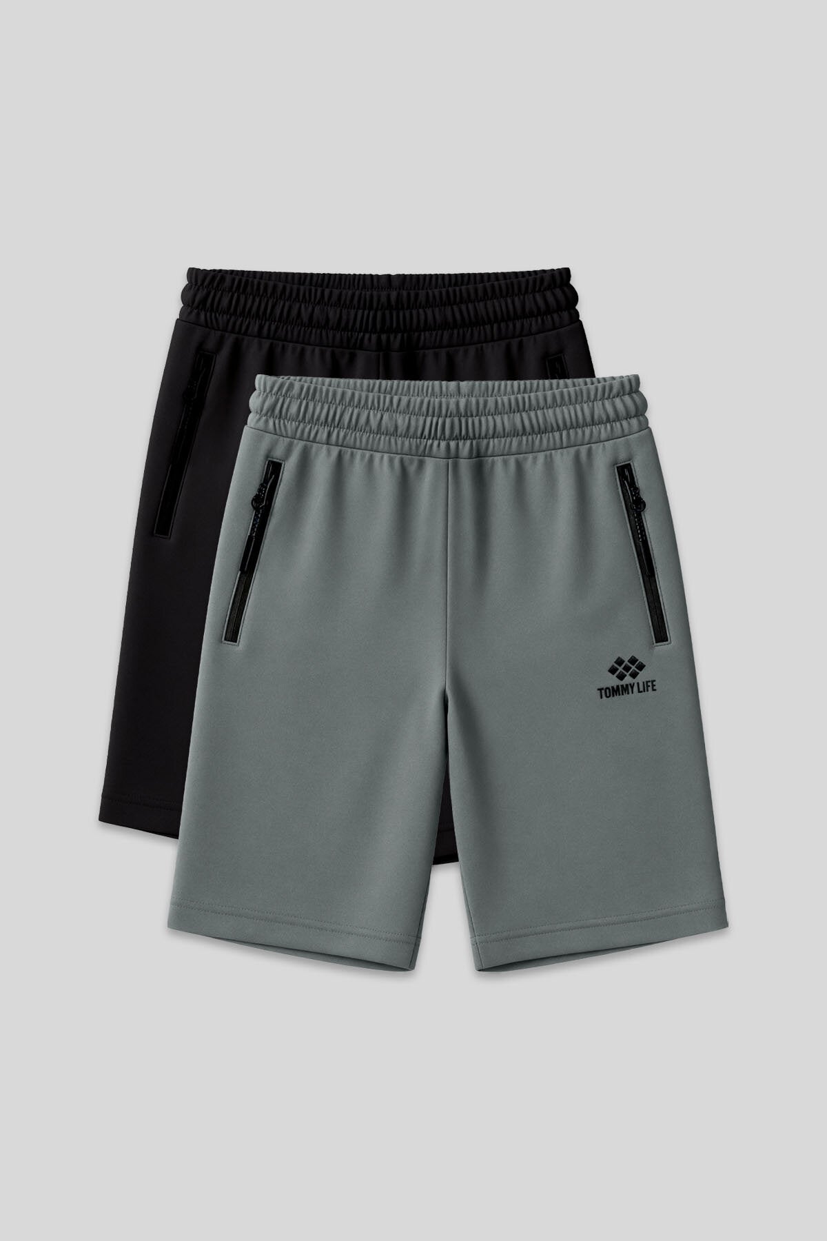 Standart Kalıp 2'li Paket Siyah-Çağla Erkek Şort - 81136