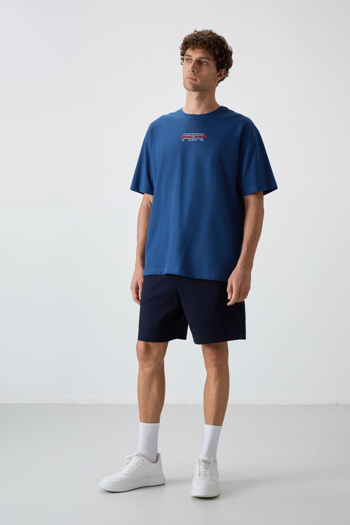 Comfort Fit Basic 3'lü Paket Siyah-Lacivert-Ekru Erkek Şort - 81274