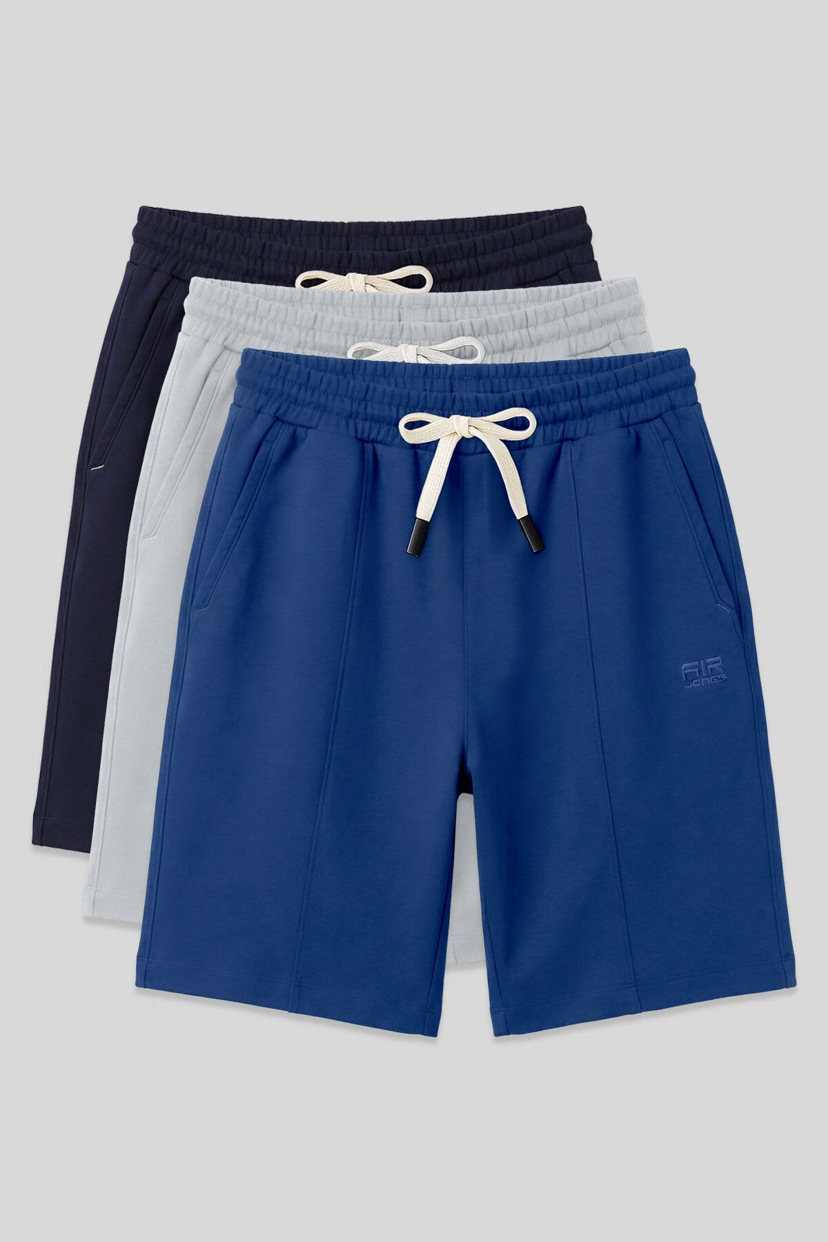 Standart Fit Basic 3'lü Paket Lacivert-Taş-Parlament Melanj Erkek Şort - 81277