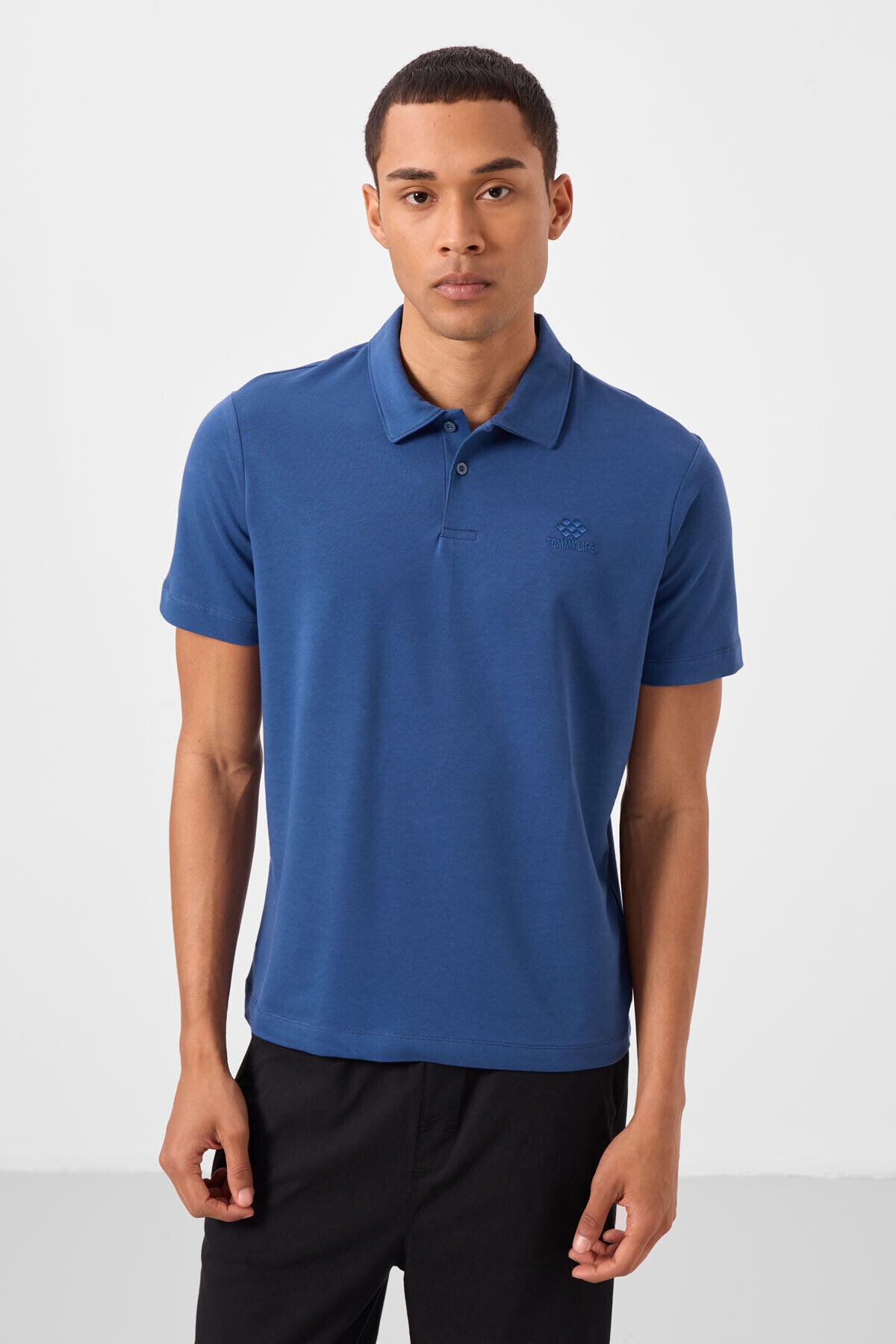 Standart Fit Basic Polo Yaka 3'lü Paket Lacivert-Taş-Parlament Erkek T-Shirt - 87748