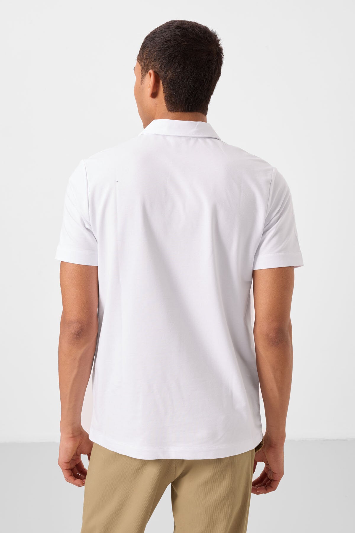 Standart Fit Basic Polo Yaka 3'lü Paket Siyah-Beyaz-Buz Mavi Erkek T-Shirt 87748