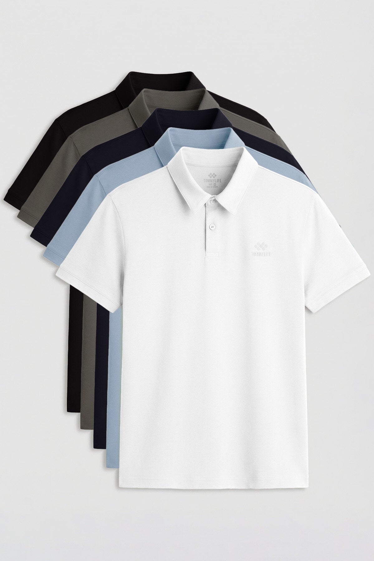 Standart Fit Basic Polo Yaka 5'li Paket Erkek T-Shirt - 87748