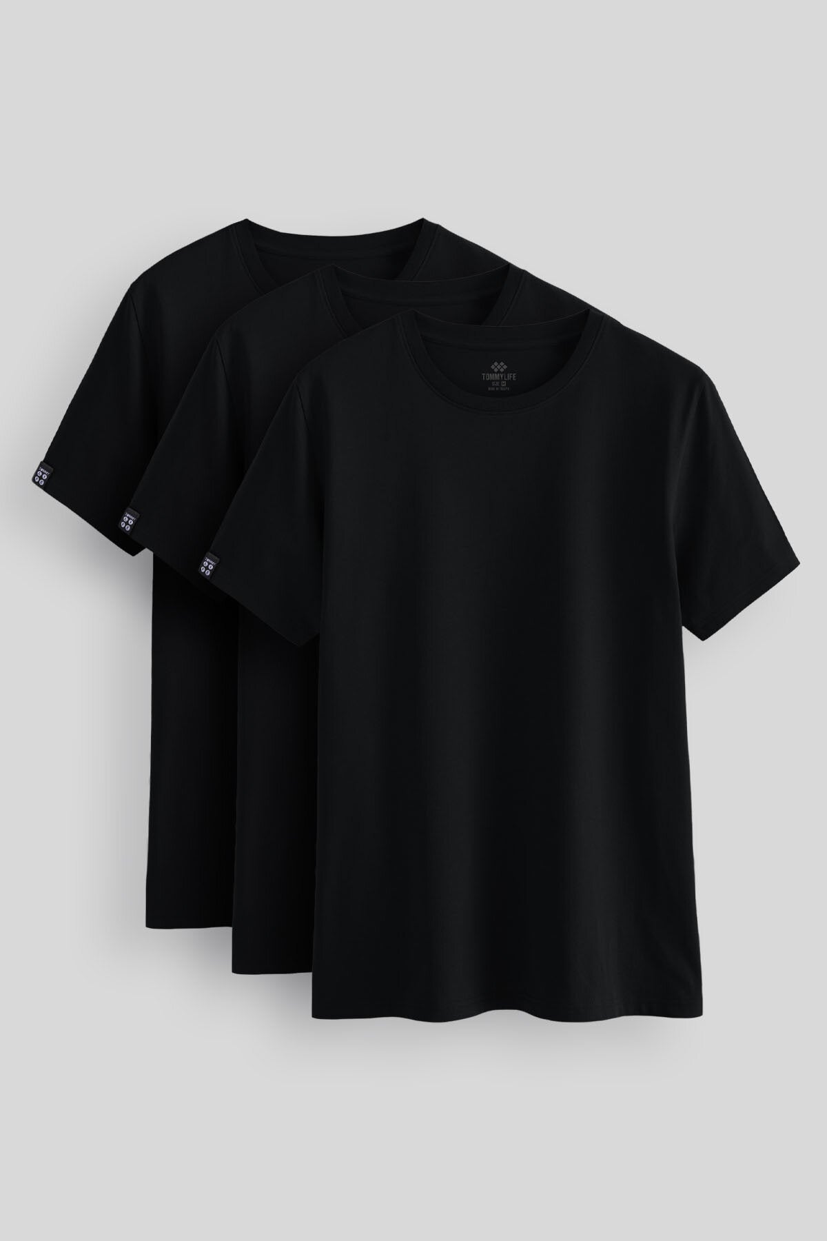Standart Fit Basic O Yaka 3'lü Paket Siyah Erkek T-Shirt 87911