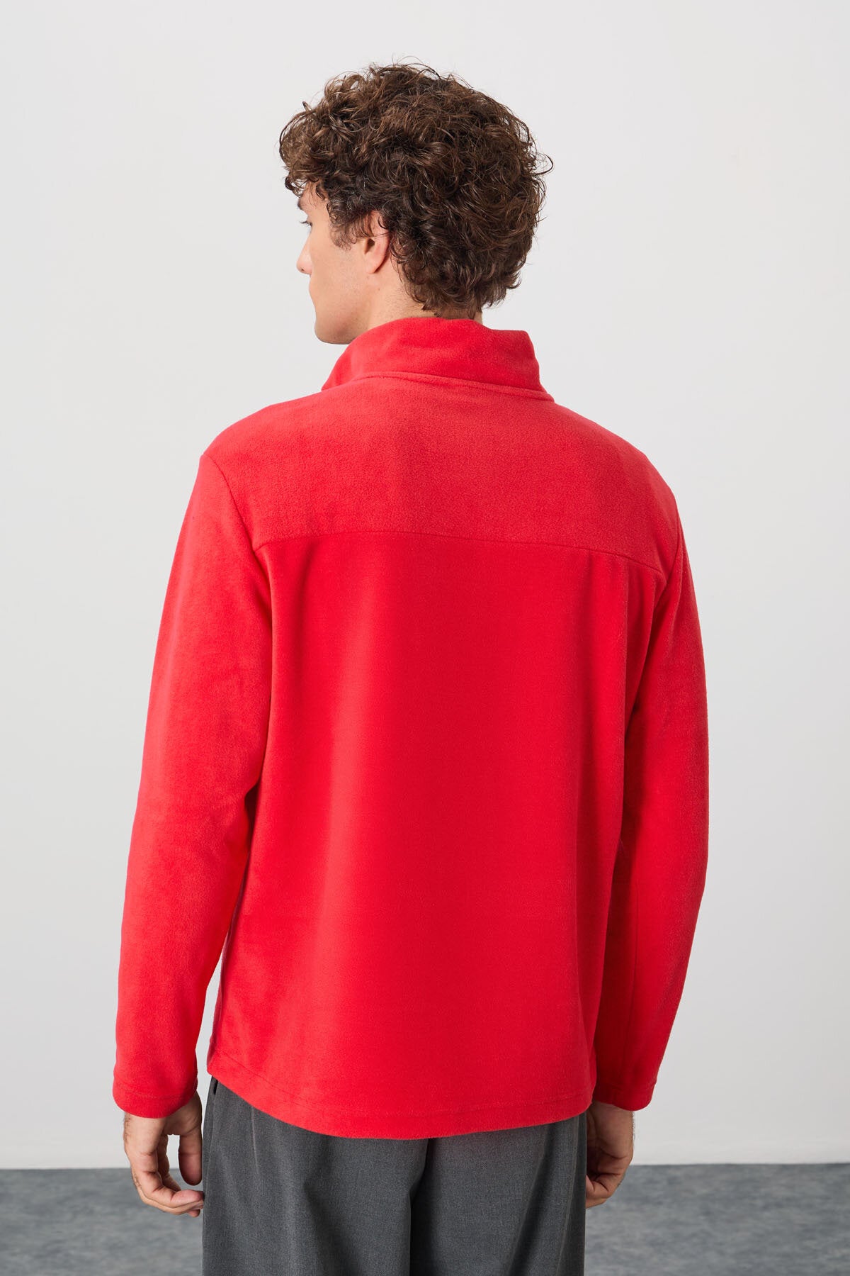 Standart Kalıp Dik Yaka 2'li Paket Lacivert-Fiesta Erkek Polar Sweatshirt - 88310