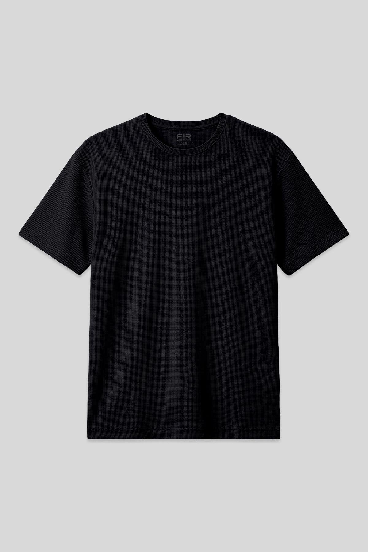 Oversize Fit Basic 3'lü Paket Siyah-Kırmızı-Parlament Erkek T-Shirt - 88379