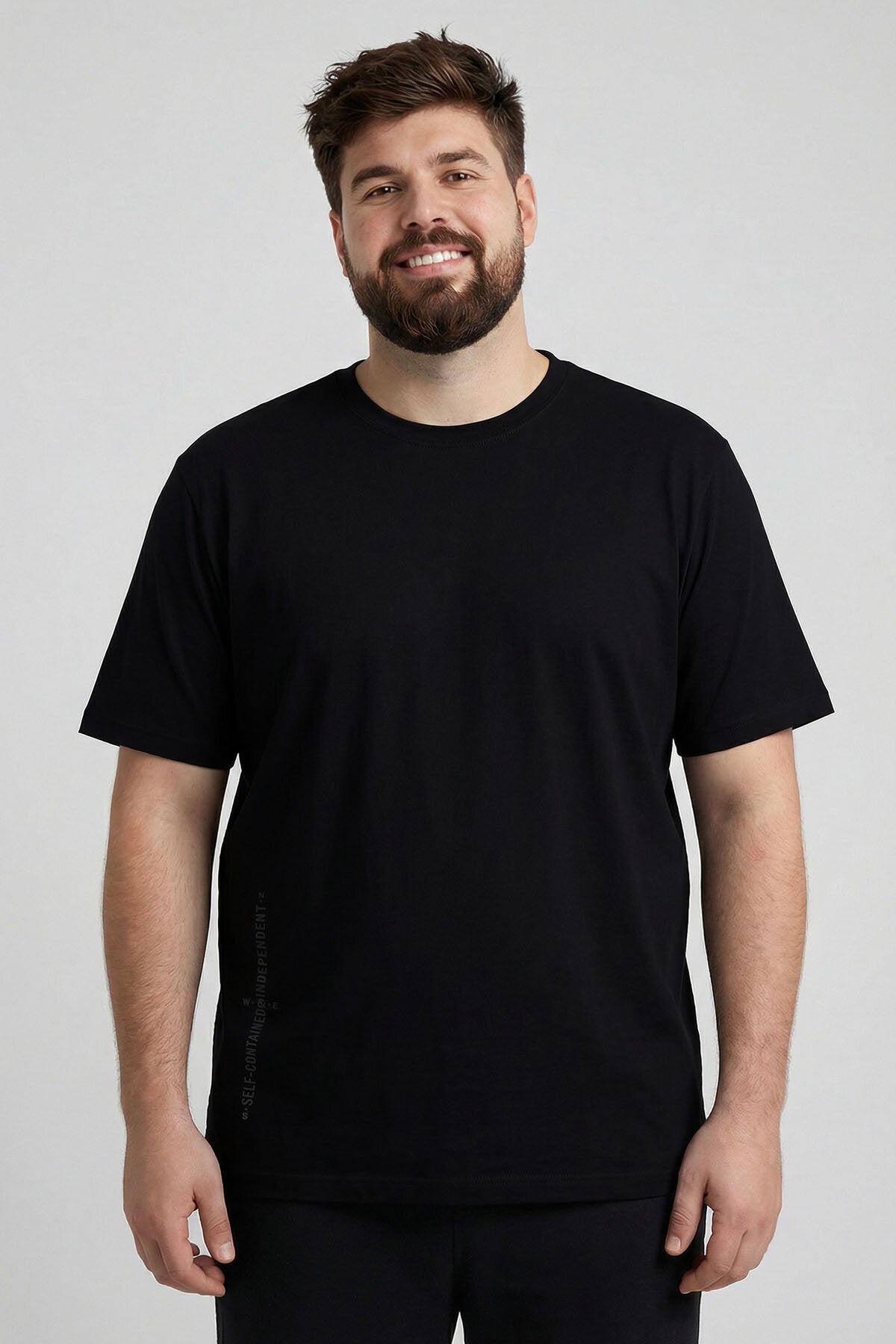 Baskılı Rahat Form 2'li Paket Siyah-Beyaz Büyük Beden Erkek T-Shirt - 88472