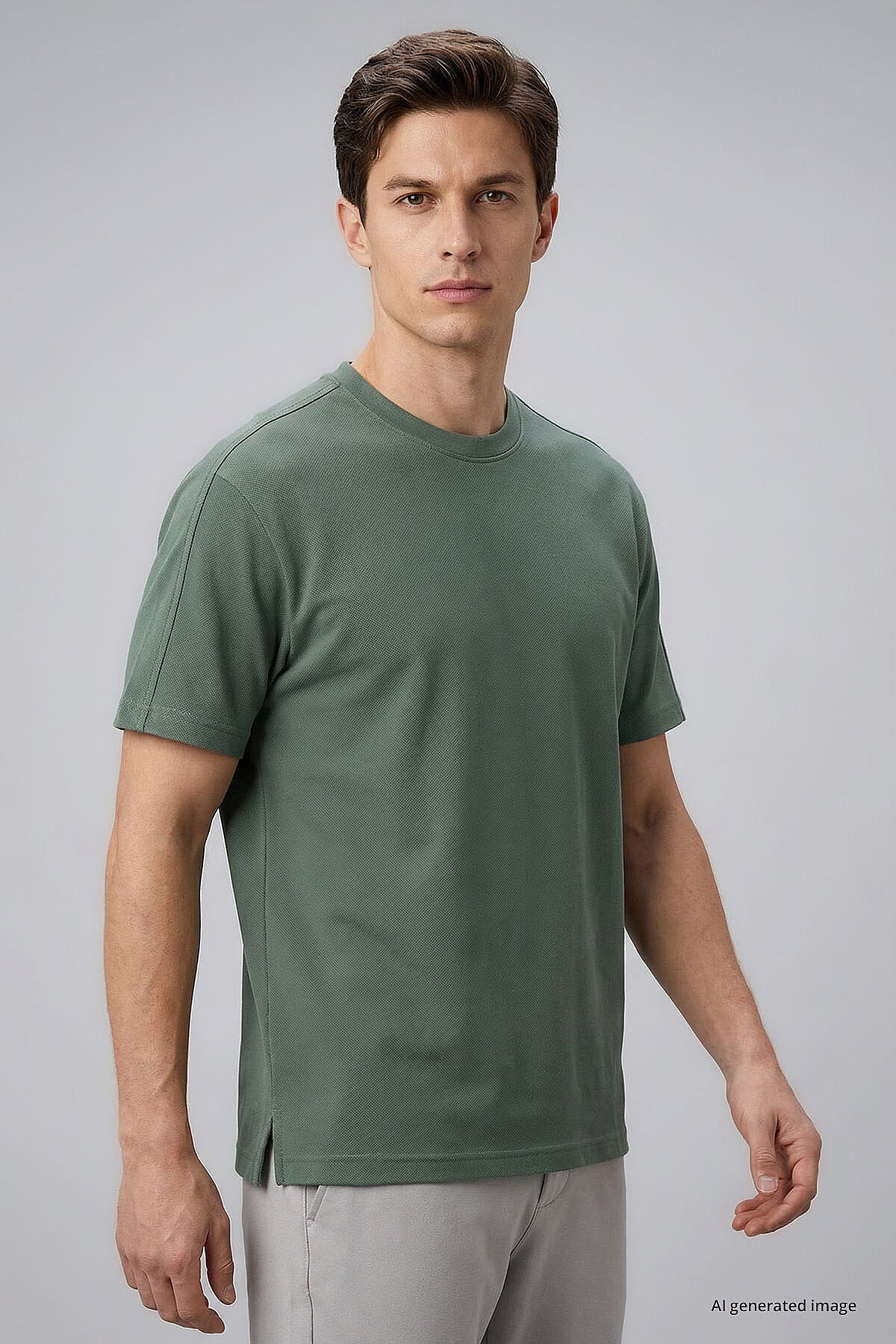 Rahat Form O Yaka 3'lü Paket Siyah-Ekru-Açık Yeşil Erkek T-Shirt - 88495