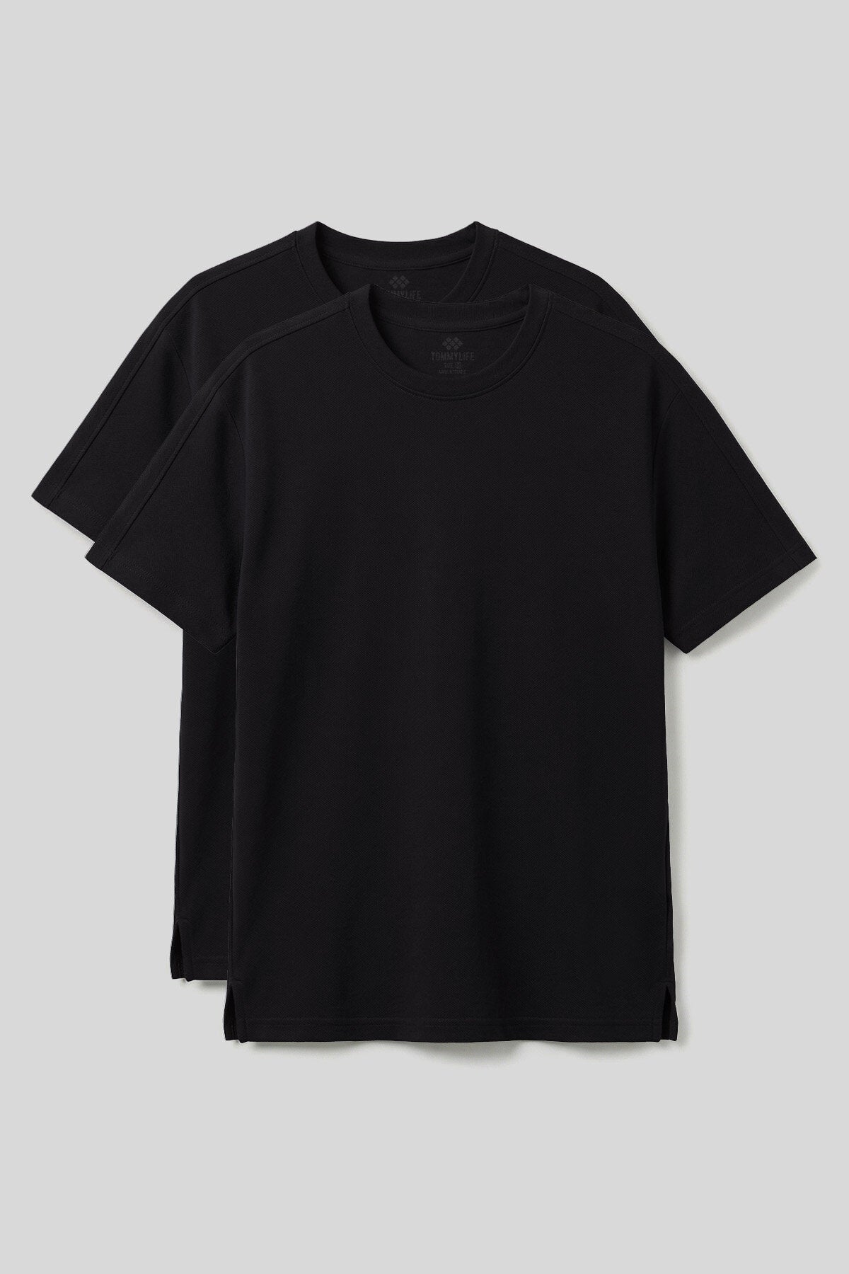 Rahat Form O Yaka 2'li Paket Siyah Erkek T-Shirt - 88495