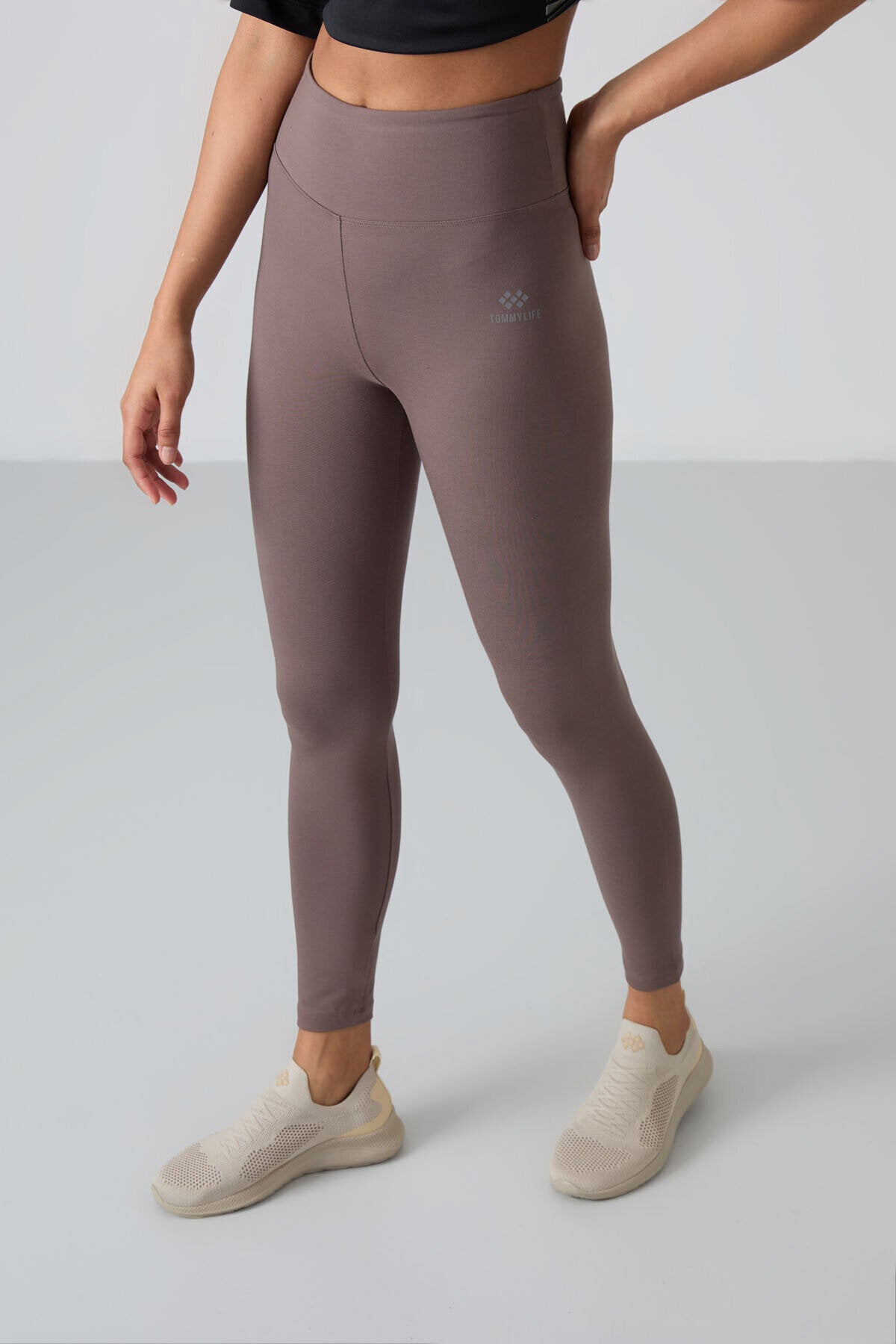 Slim Fit 2'li Paket Kahverengi-Koyu Bej Kadın Tayt - 94011