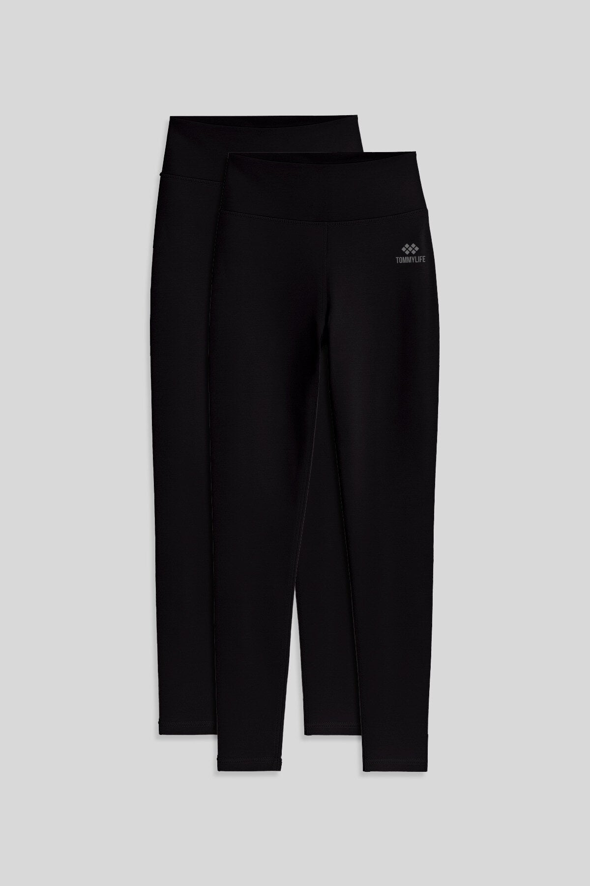 Slim Fit 2'li Paket Siyah Kadın Tayt - 94011