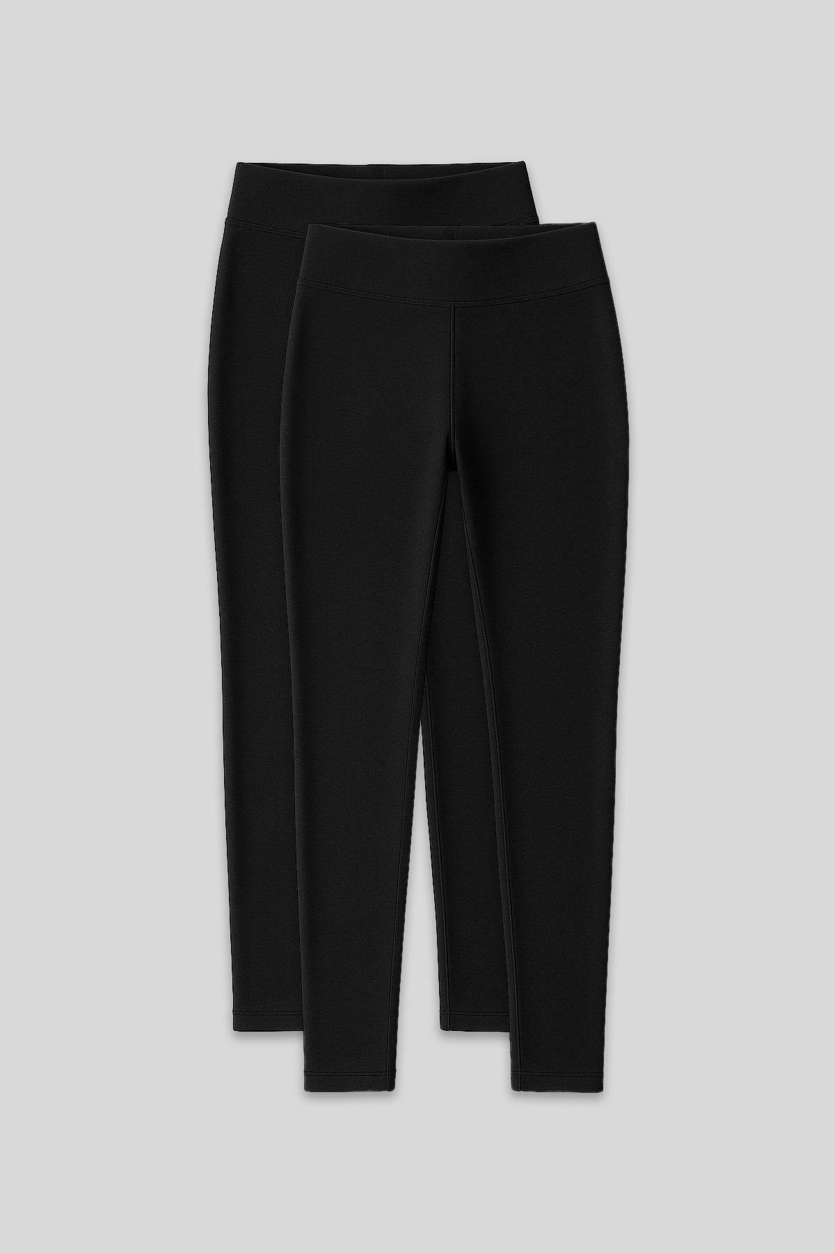 Slim Fit 2'li Paket Siyah Termal Kadın Tayt - 94577