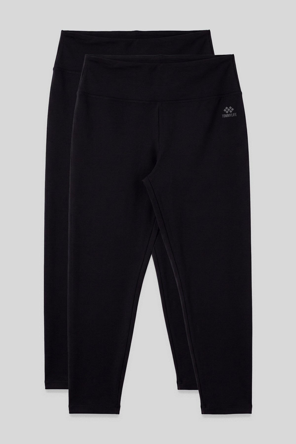 Slim Fit 2'li Paket Siyah Büyük Beden kadın Tayt - 94650