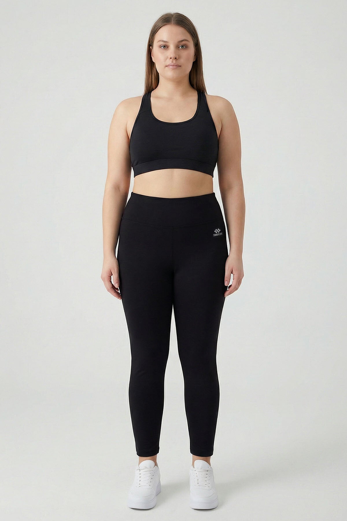 Slim Fit 2'li Paket Siyah Büyük Beden kadın Tayt - 94650