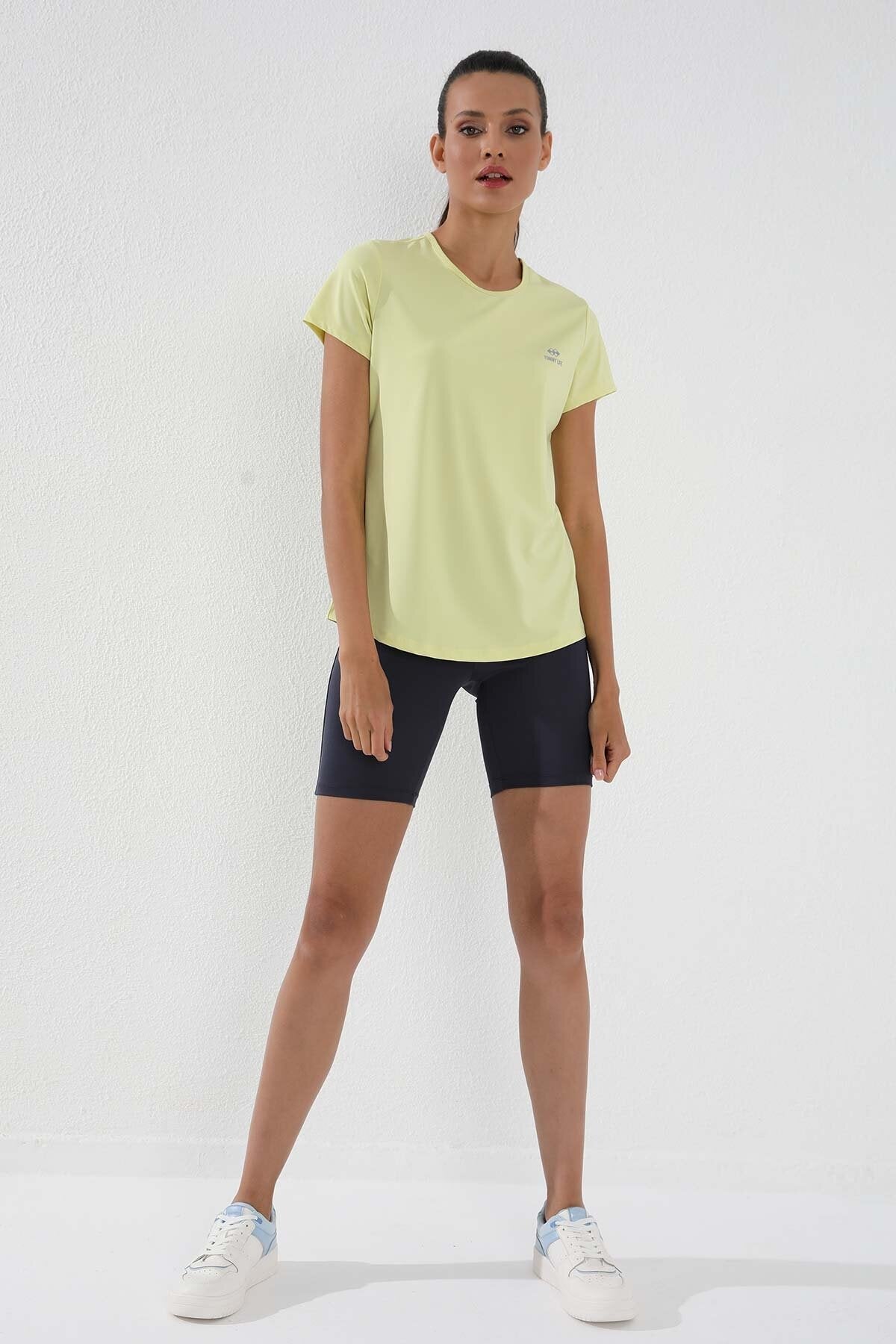 Standart Kalıp O Yaka 2'li Paket Gül Kurusu-Limon Kadın T-Shirt - 97144