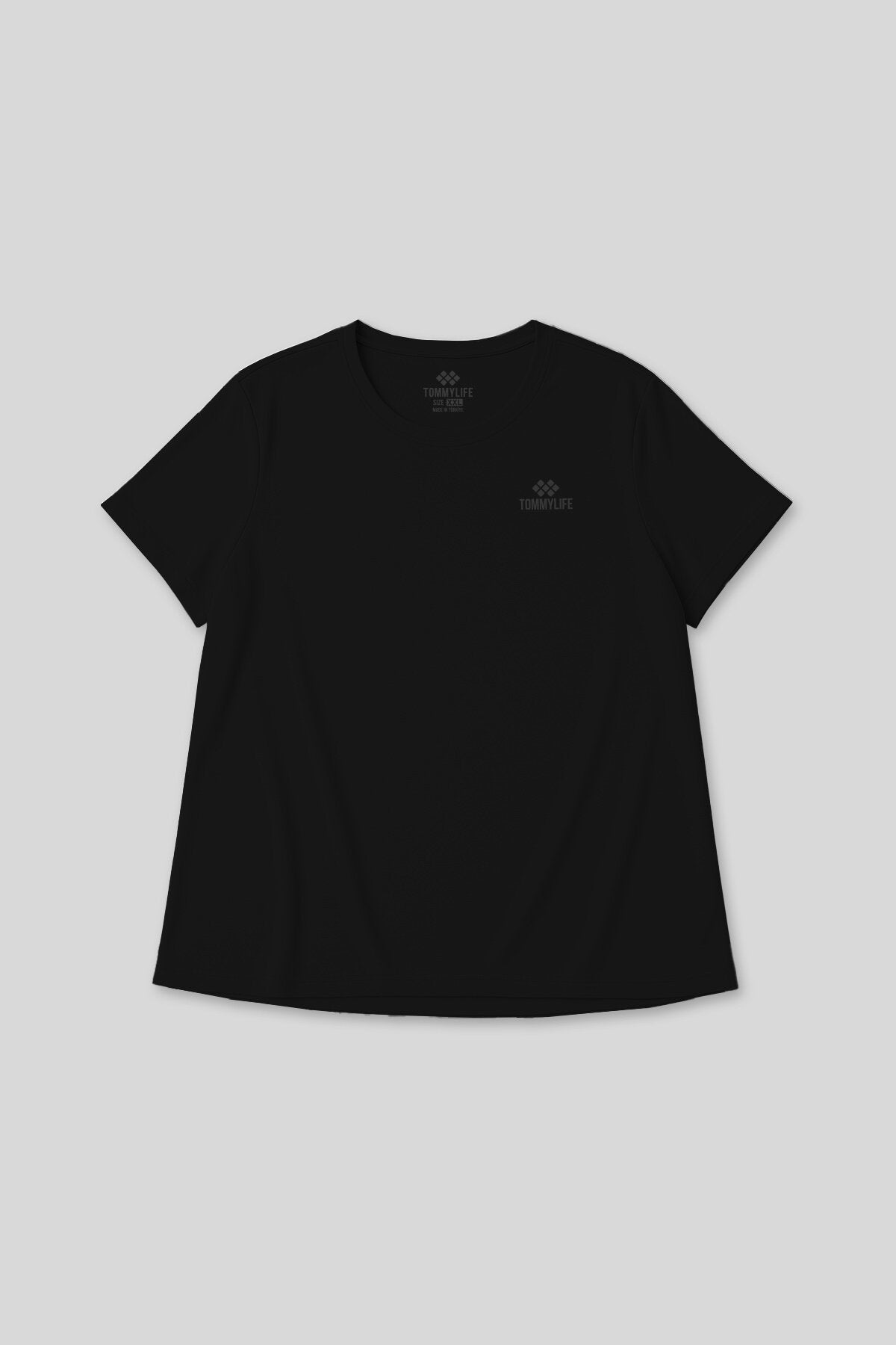 Rahat Form 3'lü Paket Siyah-Beyaz-Haki Büyük Beden Performans Kadın T-Shirt-97308