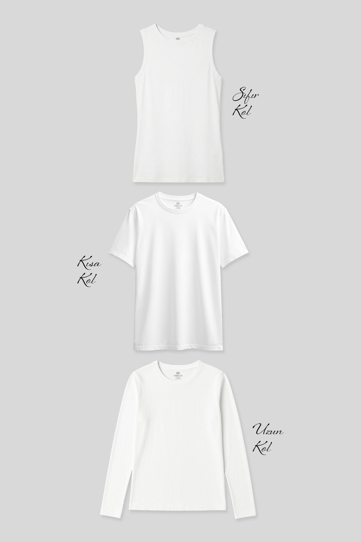 Basic O Yaka 3’lü Paket Beyaz Kadın T-Shirt