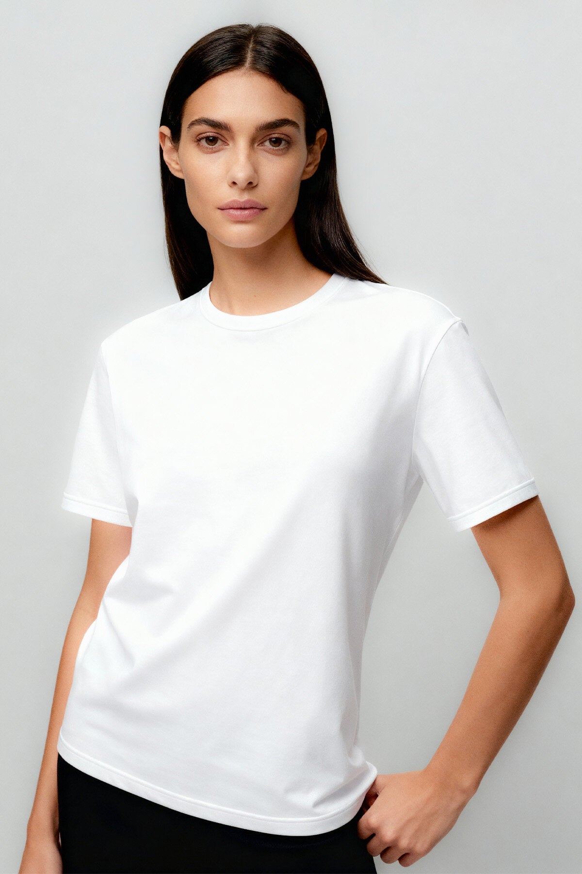 Basic O Yaka 2'li Paket Beyaz Kadın T-Shirt