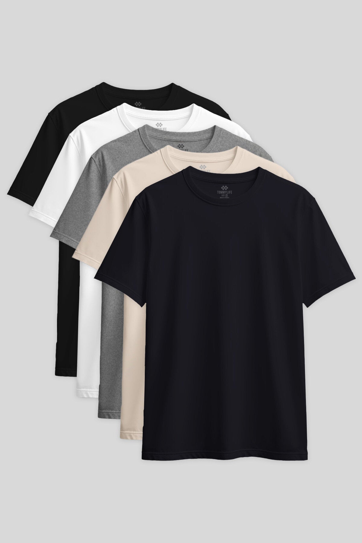 Standart Fit Basic O Yaka 5'li Paket Kadın T-Shirt - 97311