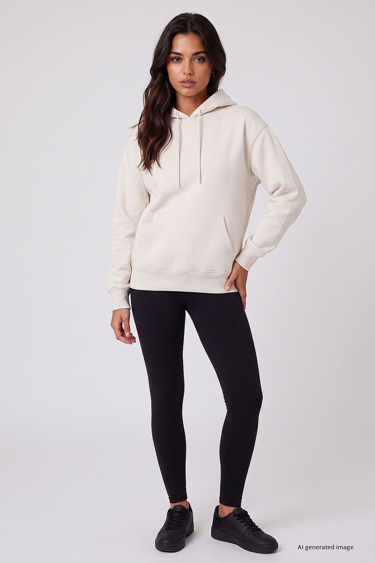 Standart Kapüşonlu 2'li Paket Ekru-Soft Vişne Kadın Sweatshirt - 97321