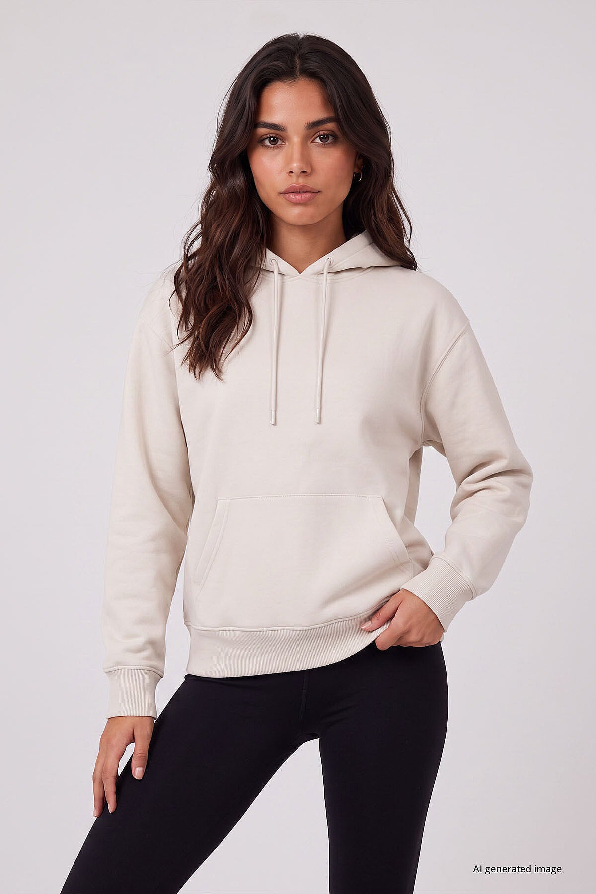 Standart Kapüşonlu 2'li Paket Ekru-Soft Vişne Kadın Sweatshirt - 97321