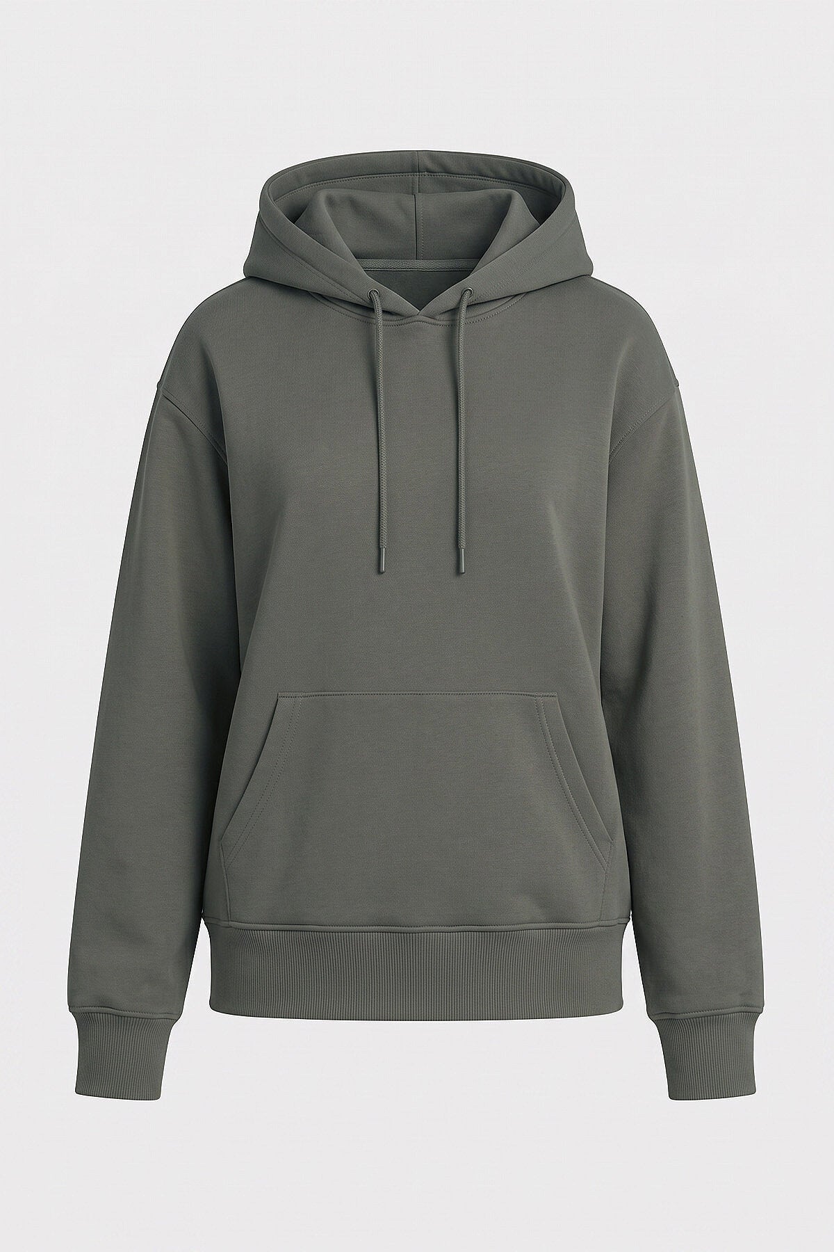 Standart Kapüşonlu 2'li Paket Siyah-Haki Kadın Sweatshirt - 97321