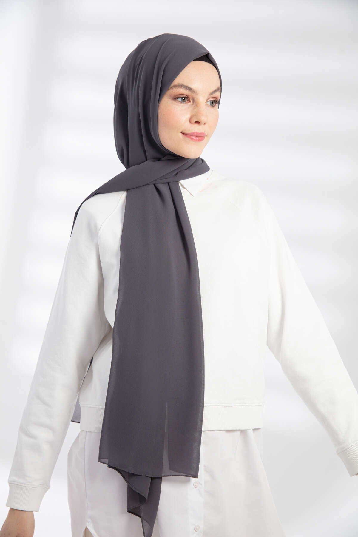 Şifon Şal - Antrasit