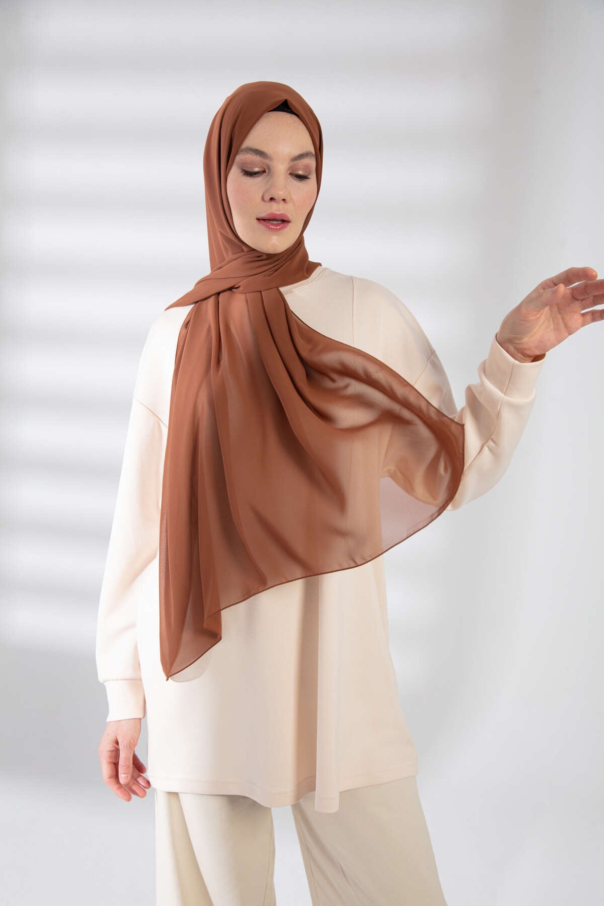 Şifon Şal - Fındık