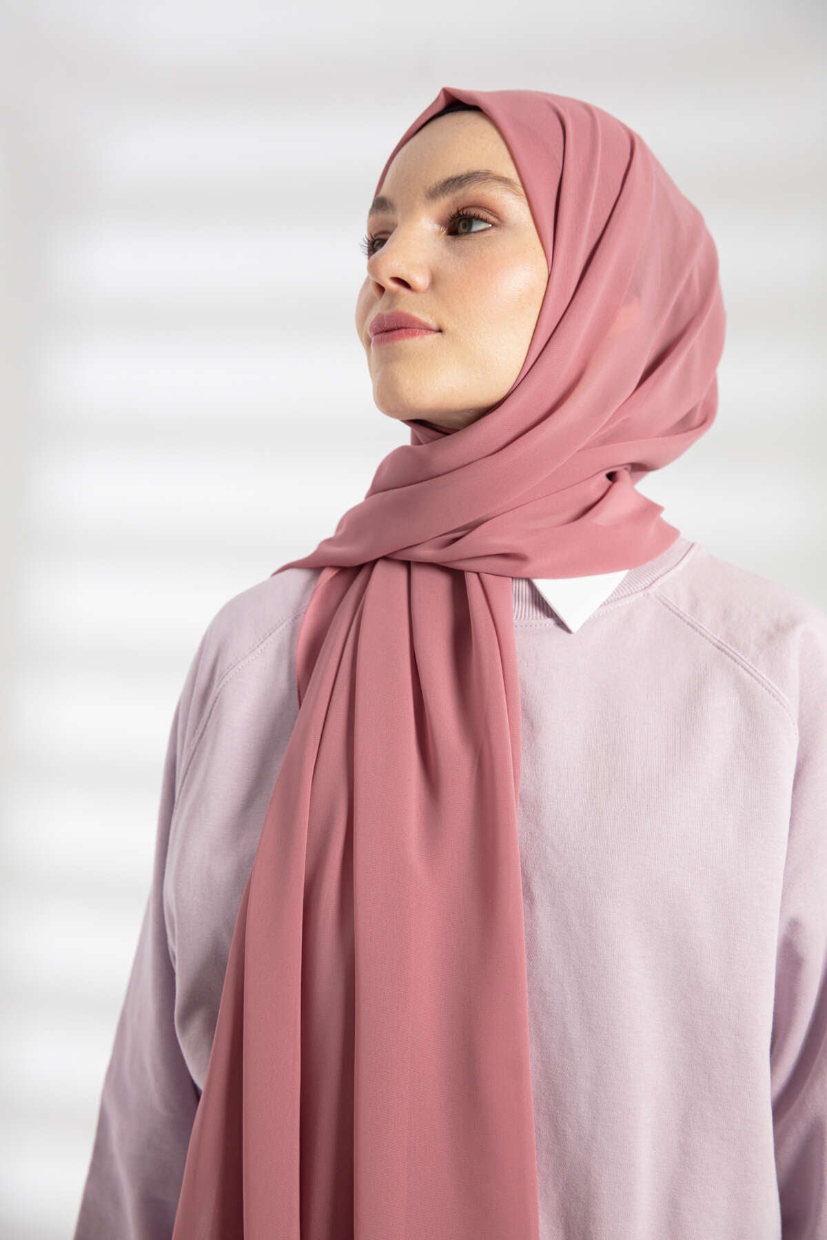 Şifon Şal - Gül Kurusu